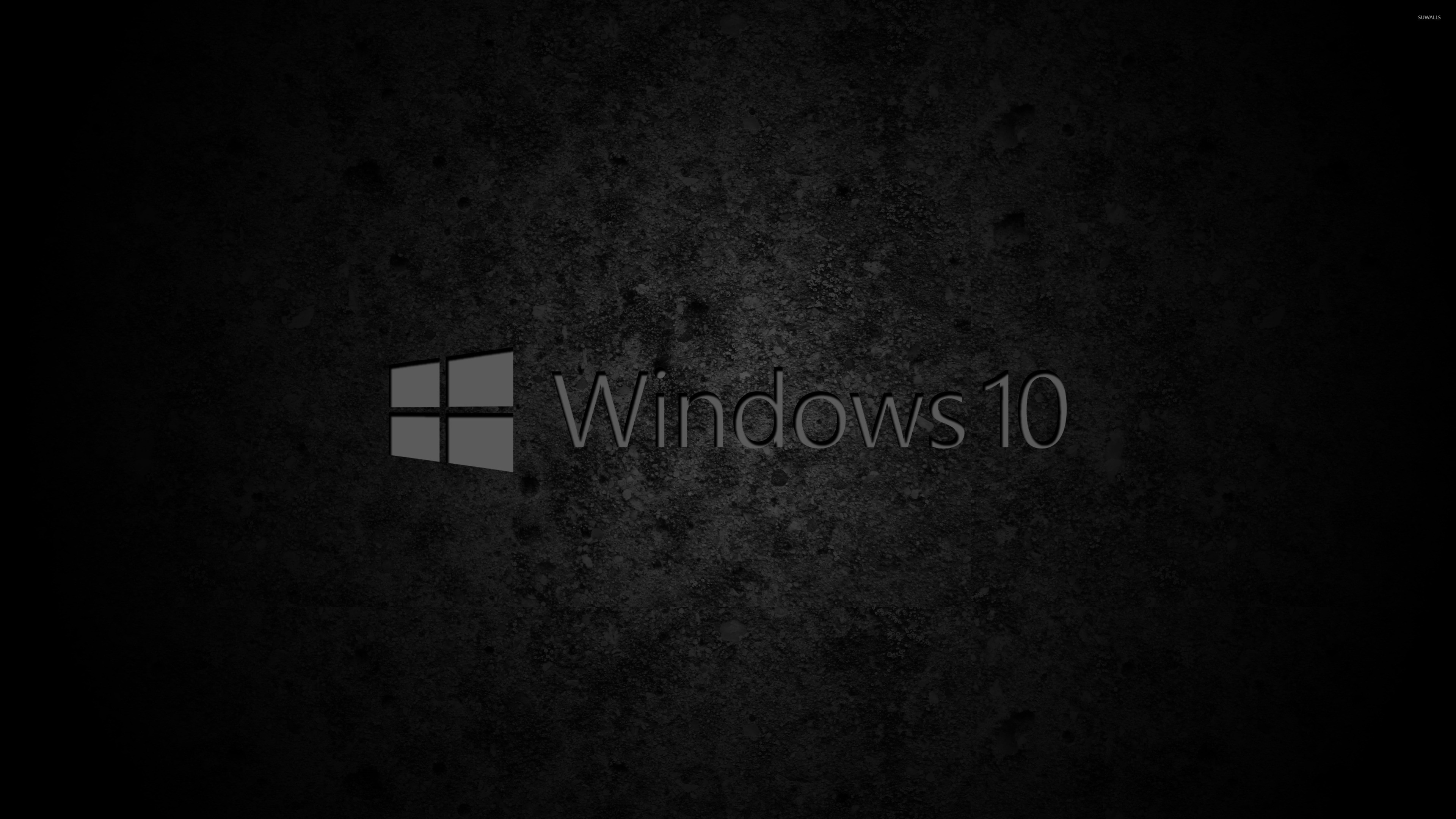 3840x2160 Windows 10 gray text logo on concrete wallpaper