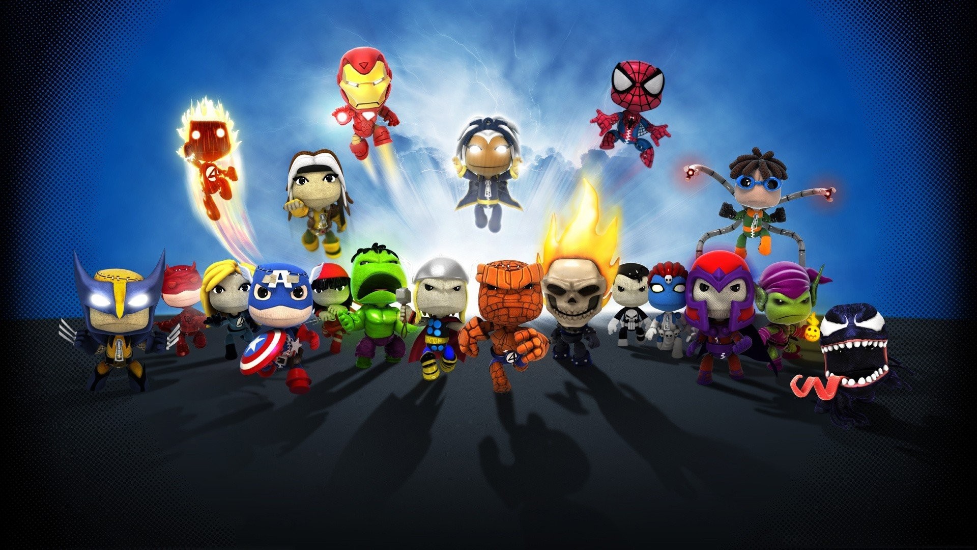 1920x1080 marvel wolverine daredevil mrs. fantastic captain america electra hulk thor  ghost rider the thing character