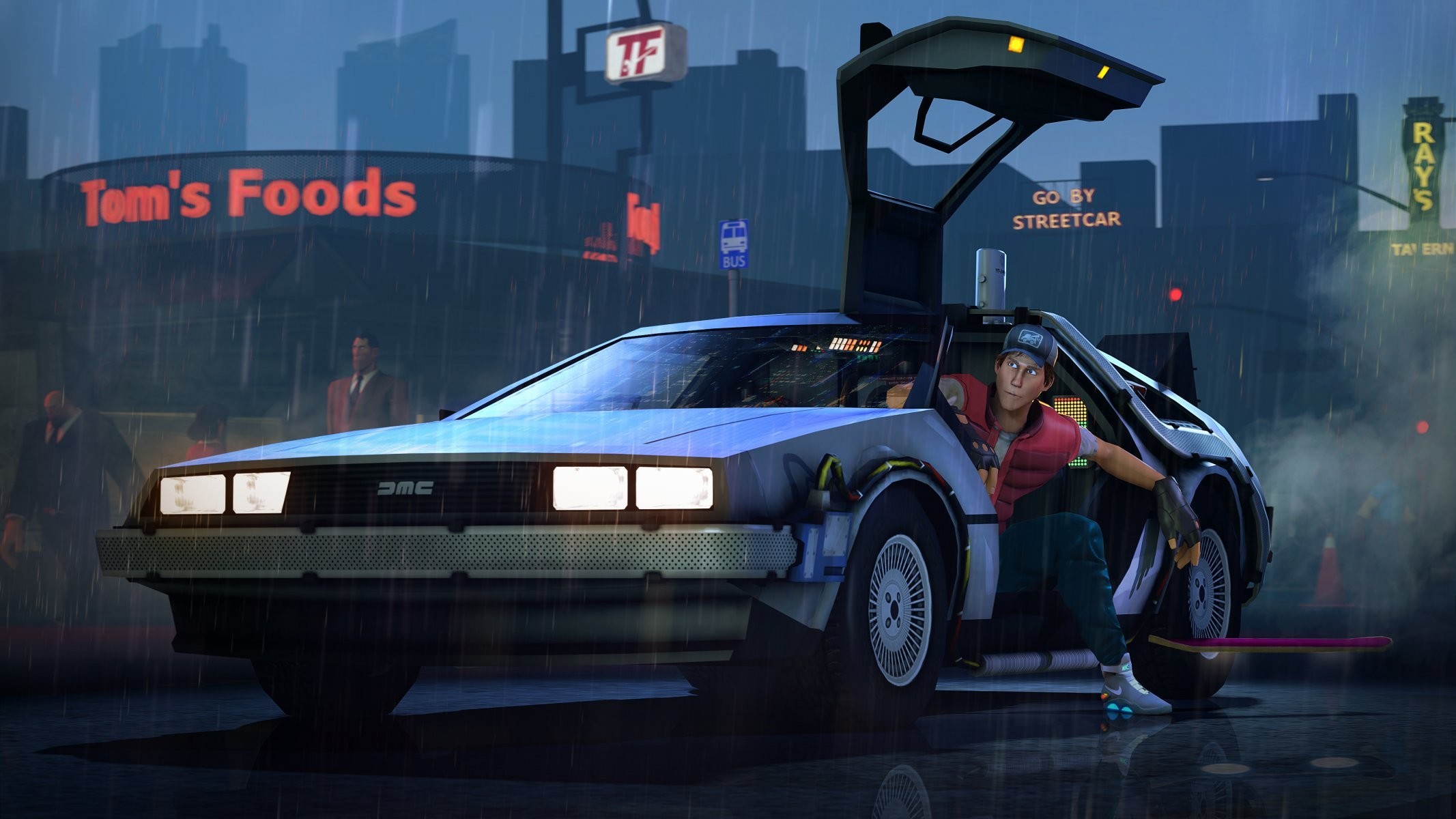 2133x1200 back to the future back to the future delorean team fortress scout . ...