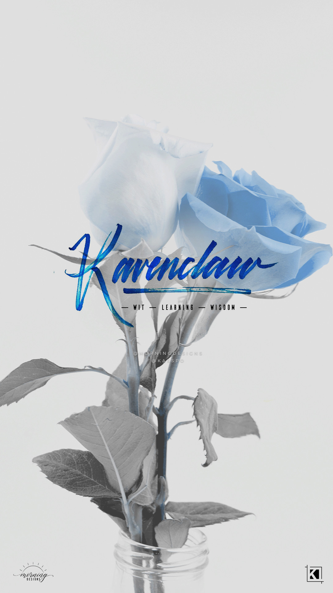 1080x1920 Floral Ravenclaw Aesthetics Phone Wallpaper Background | Collab by KAESPO +  MorningDesigns