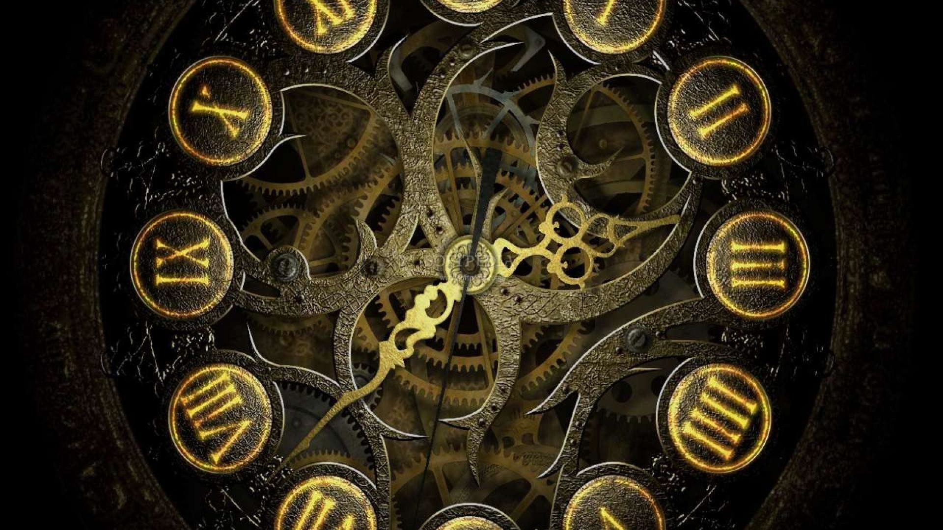 1920x1080 Cool backgrounds steampunk clock.