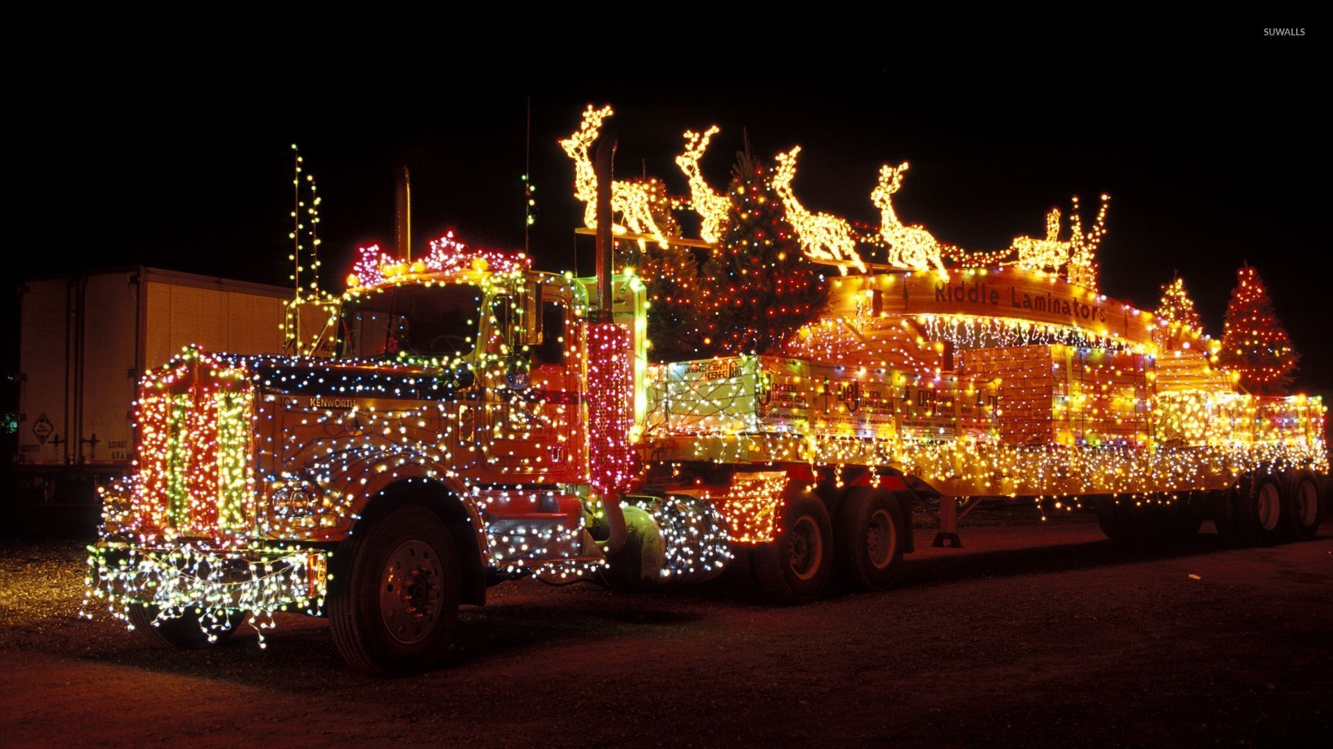1920x1080 Truck with Christmas lights wallpaper  jpg