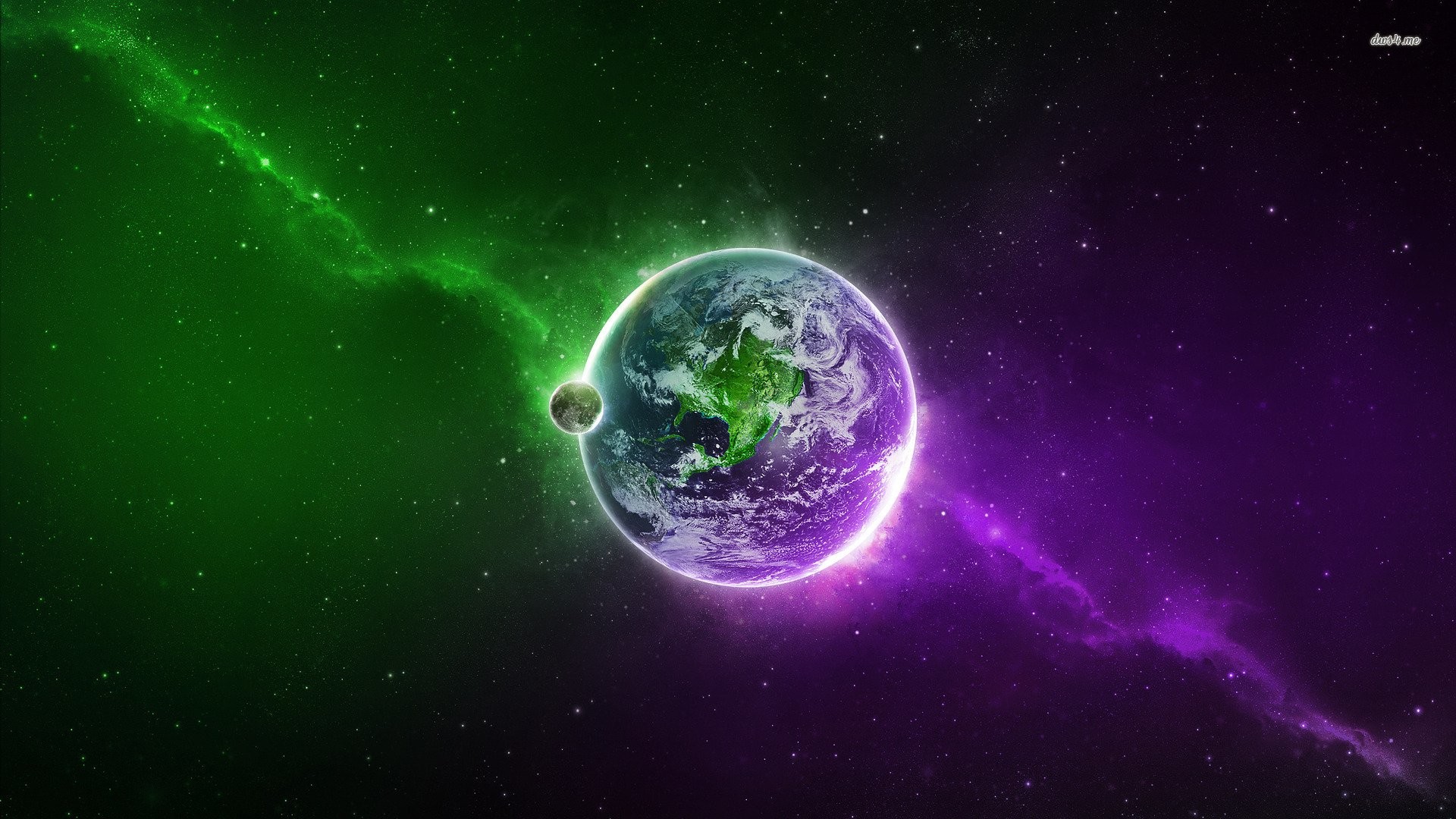 1920x1080 Green And Violet Space 499382 ...