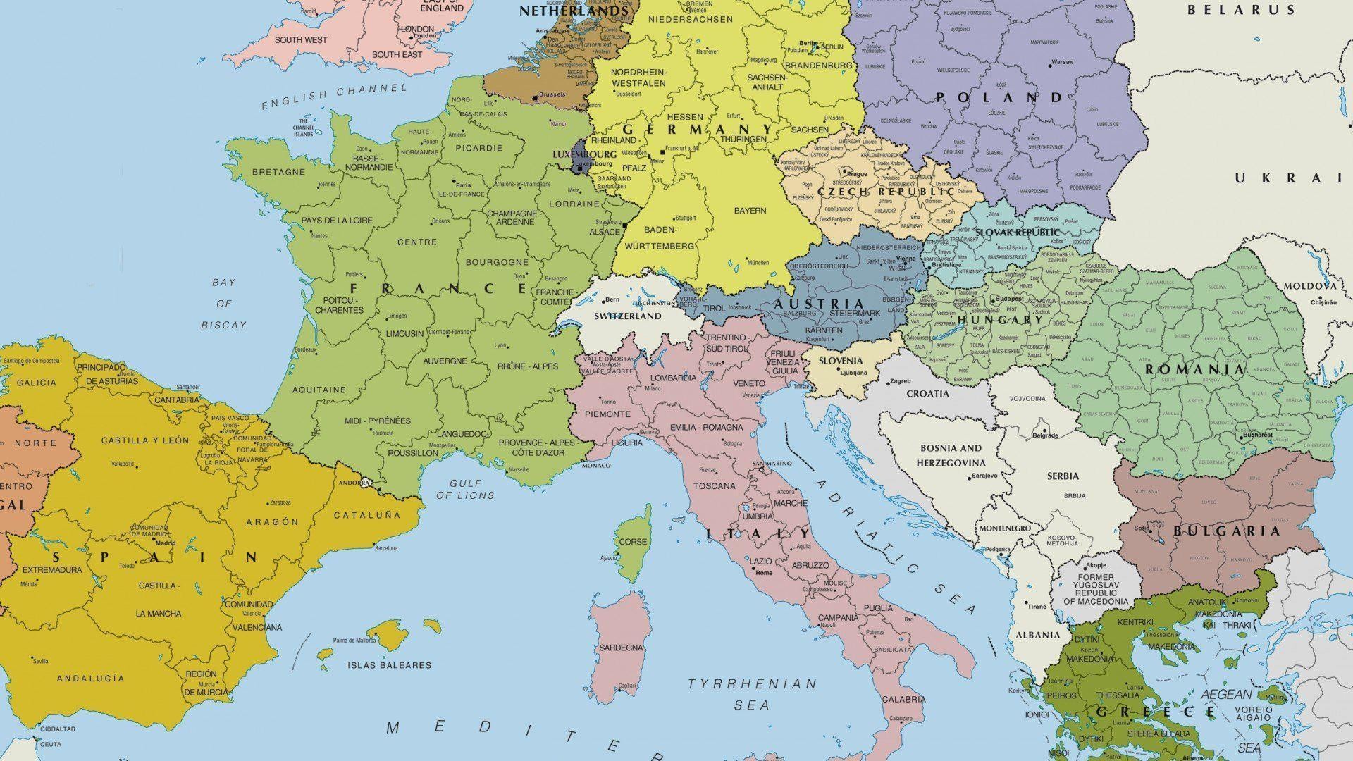 1920x1080 Europe Map Hd Wallpaper