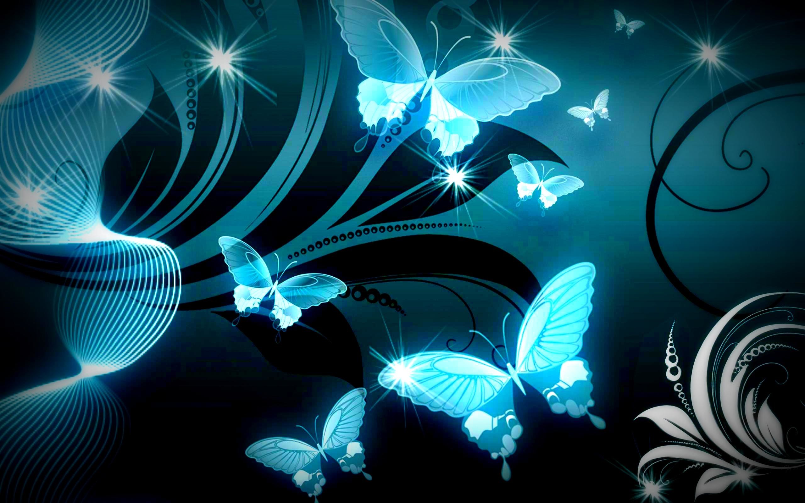 2560x1600 Blue butterfly wallpaper HD download.