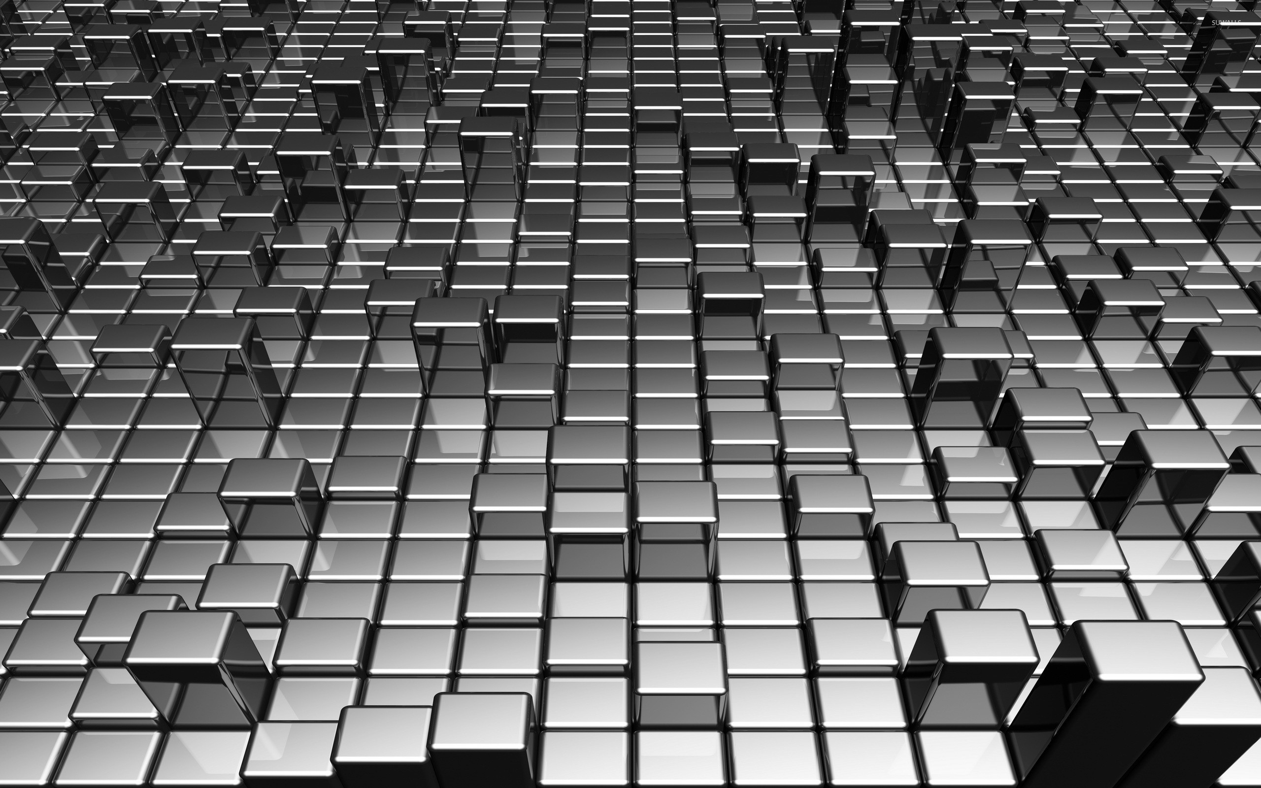 2560x1600 Black and White Cube Wallpaper Awesome Metallic Gray Cubes Wallpaper 3d  Wallpapers