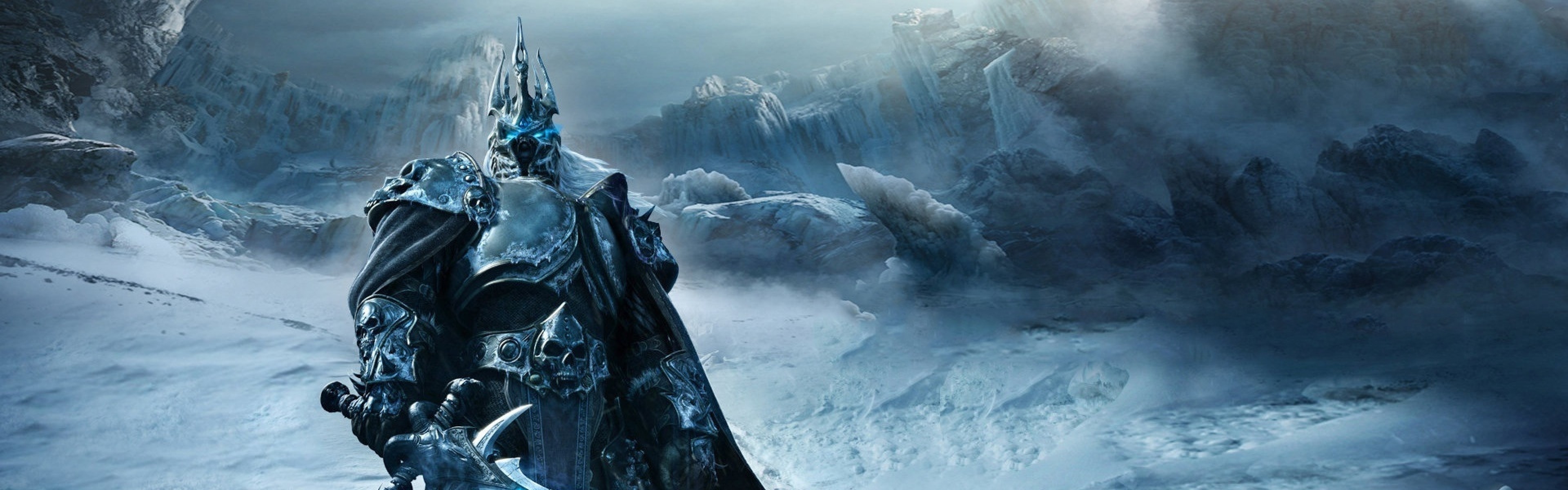 3840x1200  Wallpaper game, warrior, world of warcraft, wrath of the lich king