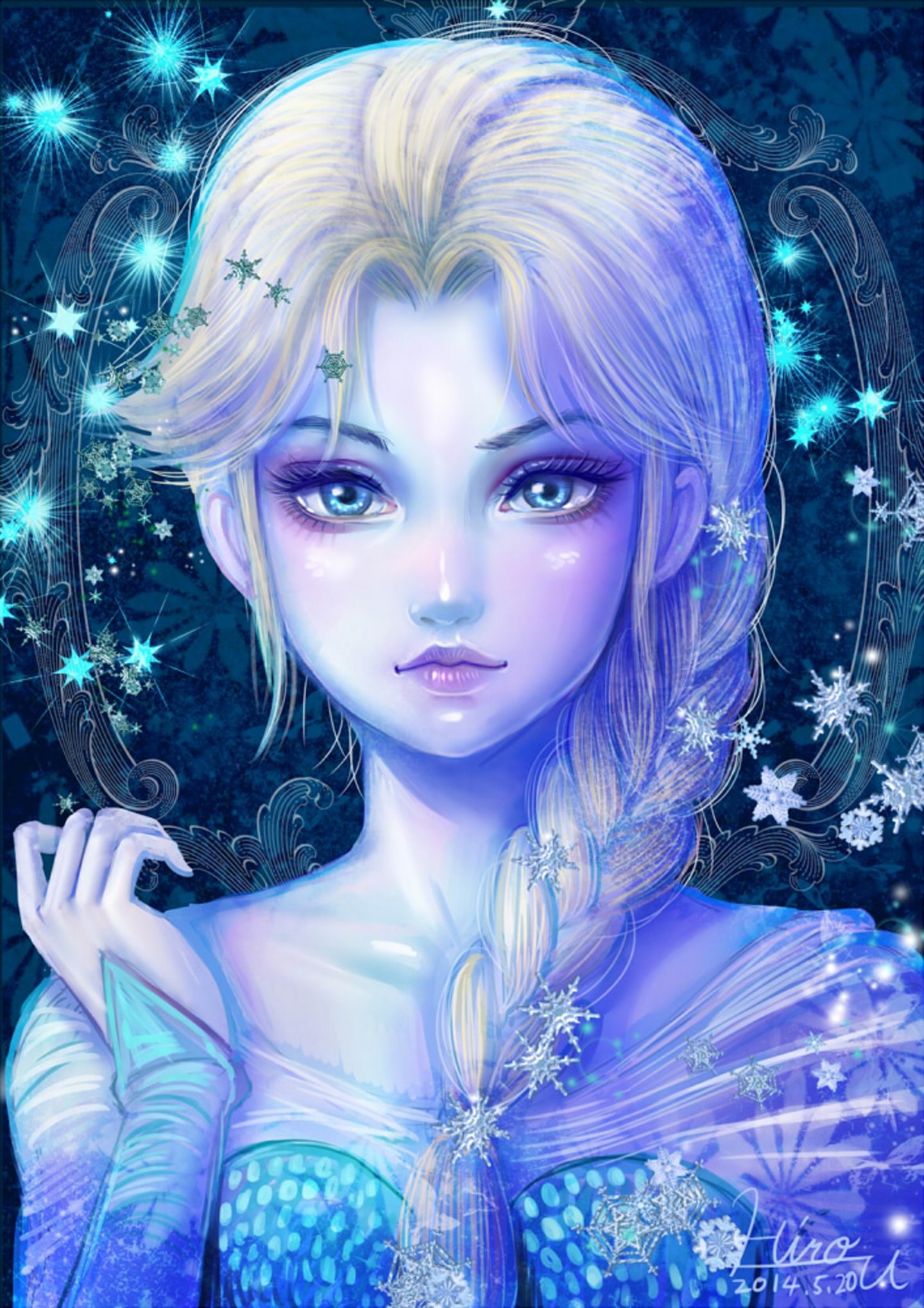 1440x2037 Frozen disney elsa frozen long hair cartoon blue eyes Snowflake wallpaper |   | 590278 | WallpaperUP