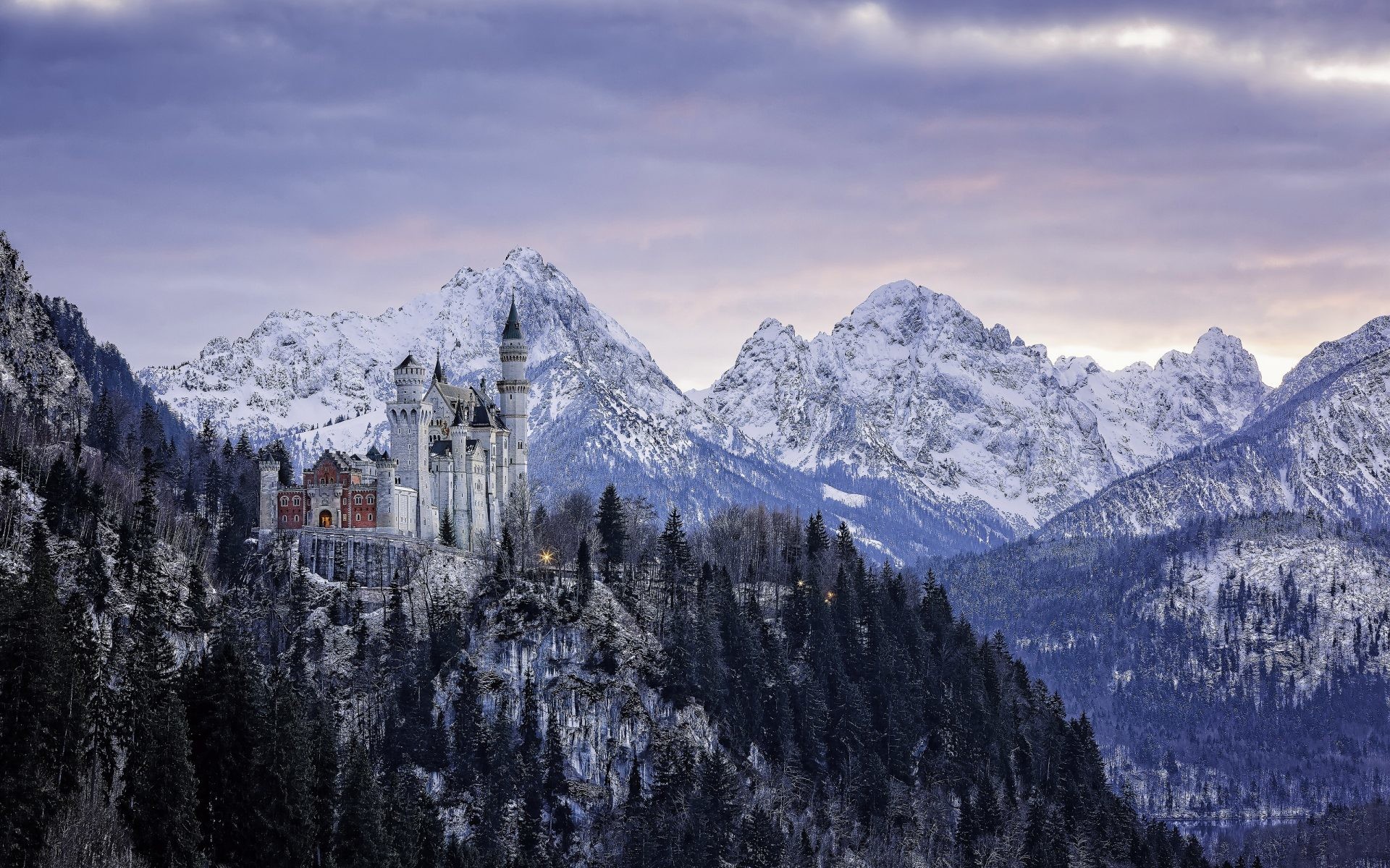 1920x1200 Winter Landscape Background Alps And Neuschwanstein Castle .