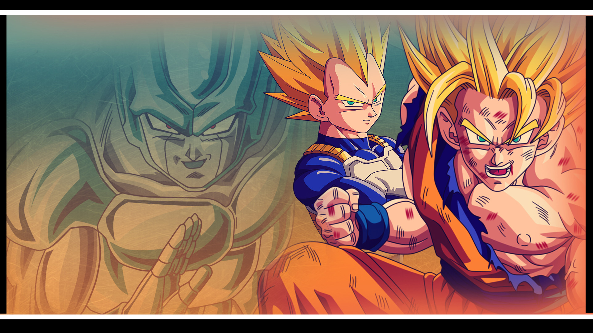 1920x1080 ... Goku and Vegeta vs Metal Cooler - DBZ Wallpaper by Oirigns