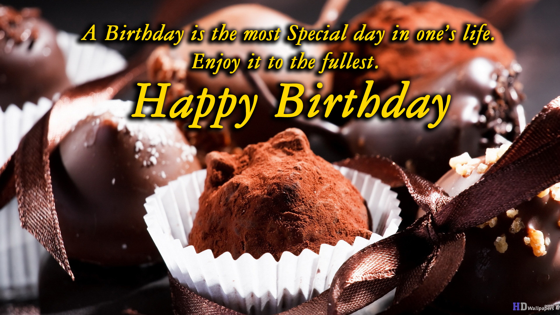 1920x1080 Chocolate Birthday Wishing Cake Desktop HD Wallpaper 