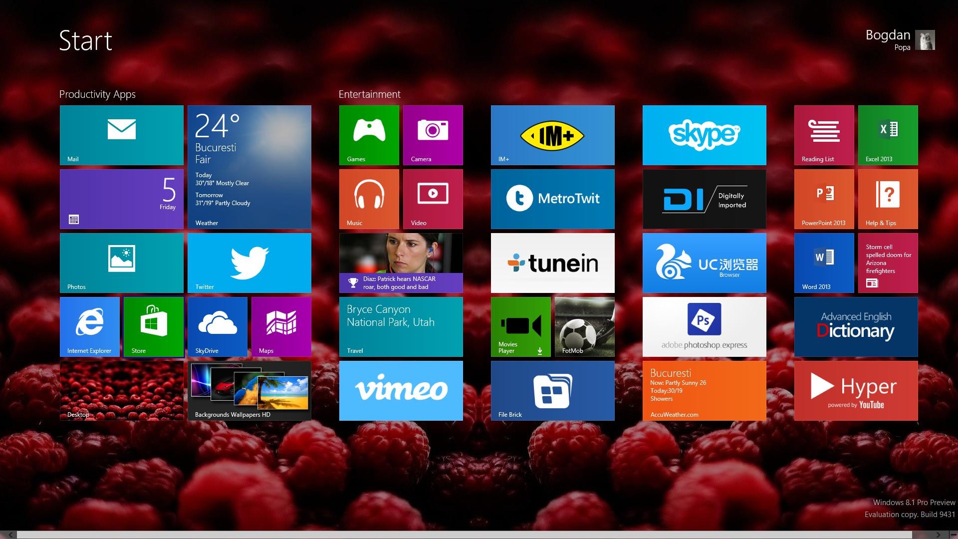 1920x1080 Start screen wallpapering dimming is turned on by default in Windows 8 .