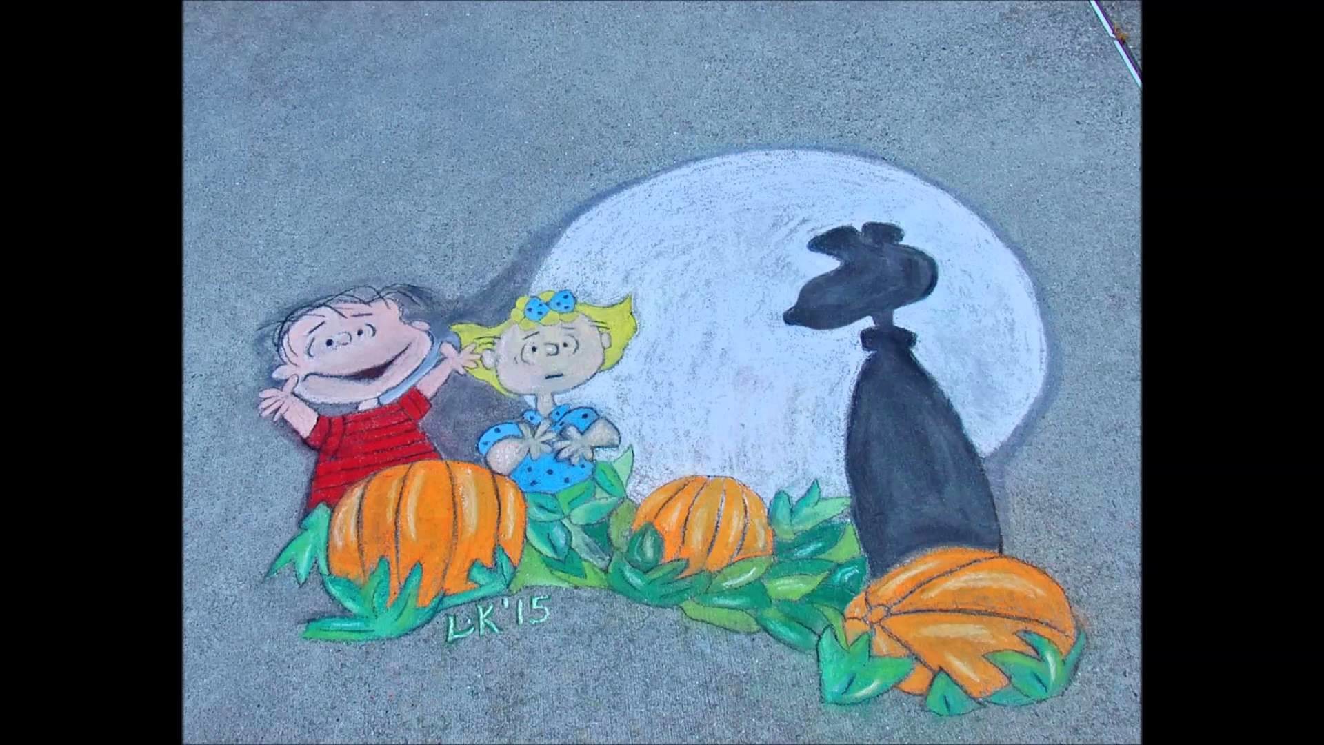 1920x1080 Chalk Art Progression Video (It's The Great Pumpkin Charlie Brown)