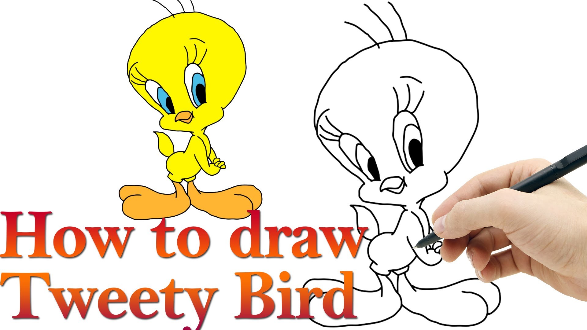 1920x1080 How To Draw Tweety Bird Face Printable By Sheet