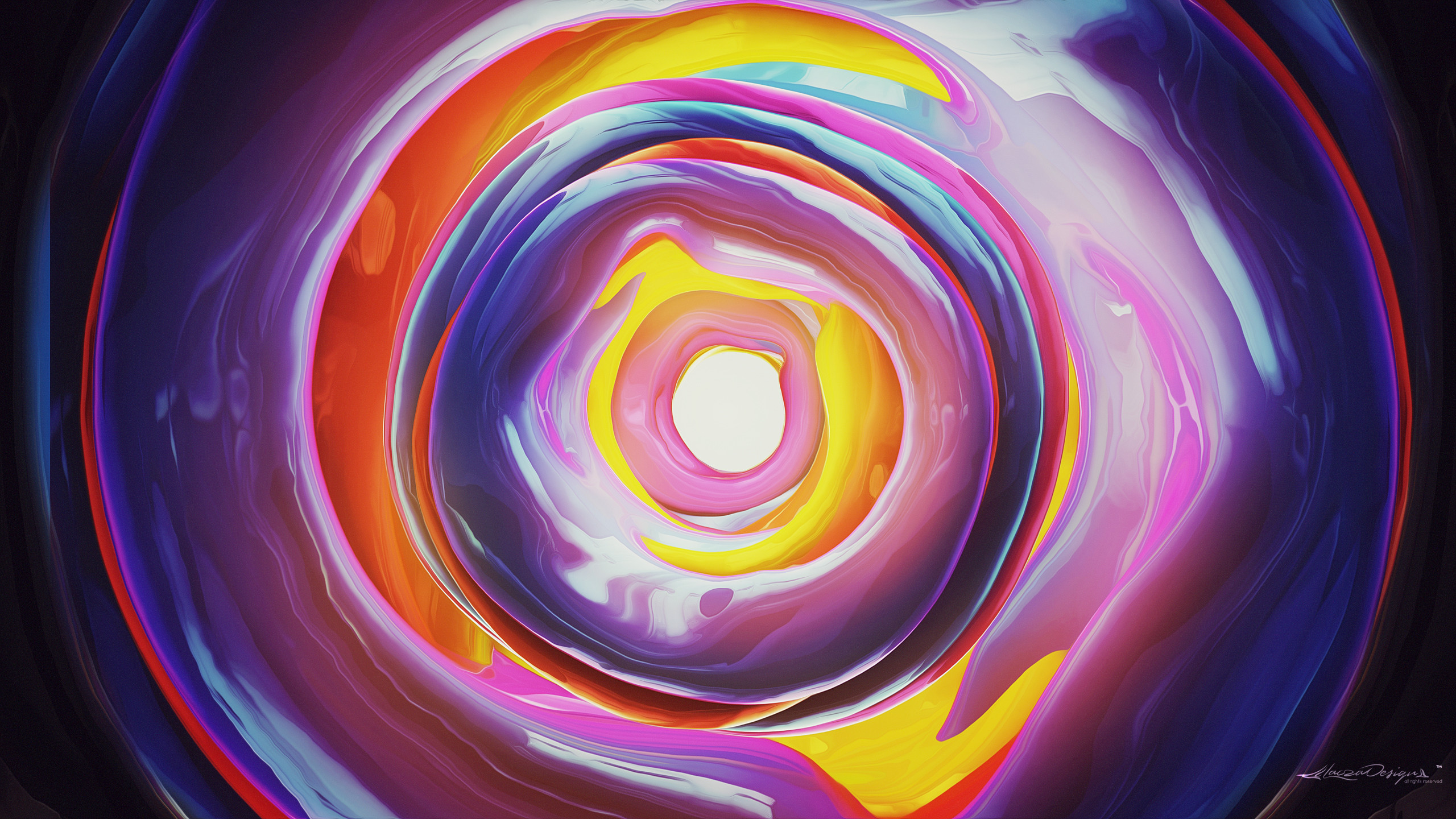 2560x1440 Candyland wallpaper, colorful circular colors, melting circles, design by  Magyar Laszlo