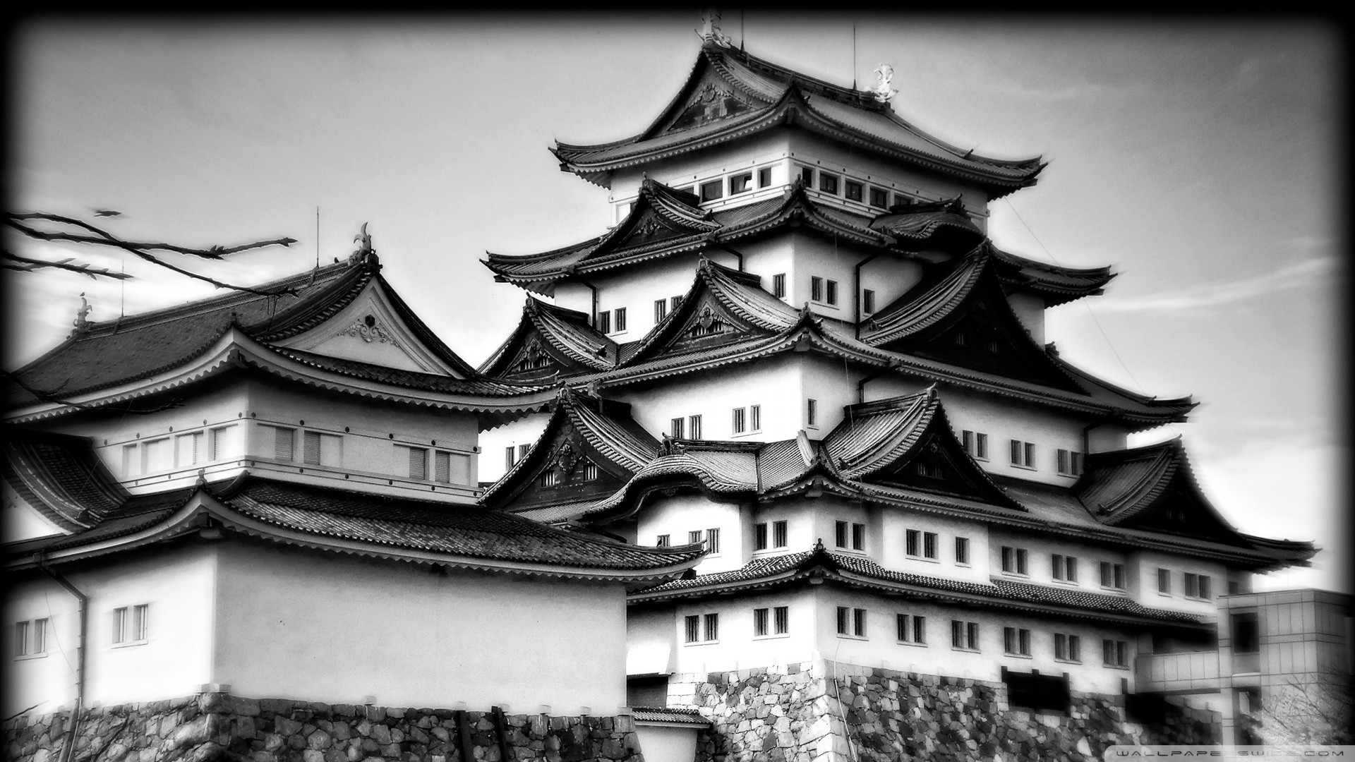 1920x1080 A great look at one of the most famous castles in Japan. Nagoya Castle is  really a beauty. Come and see it in black and white HDR!