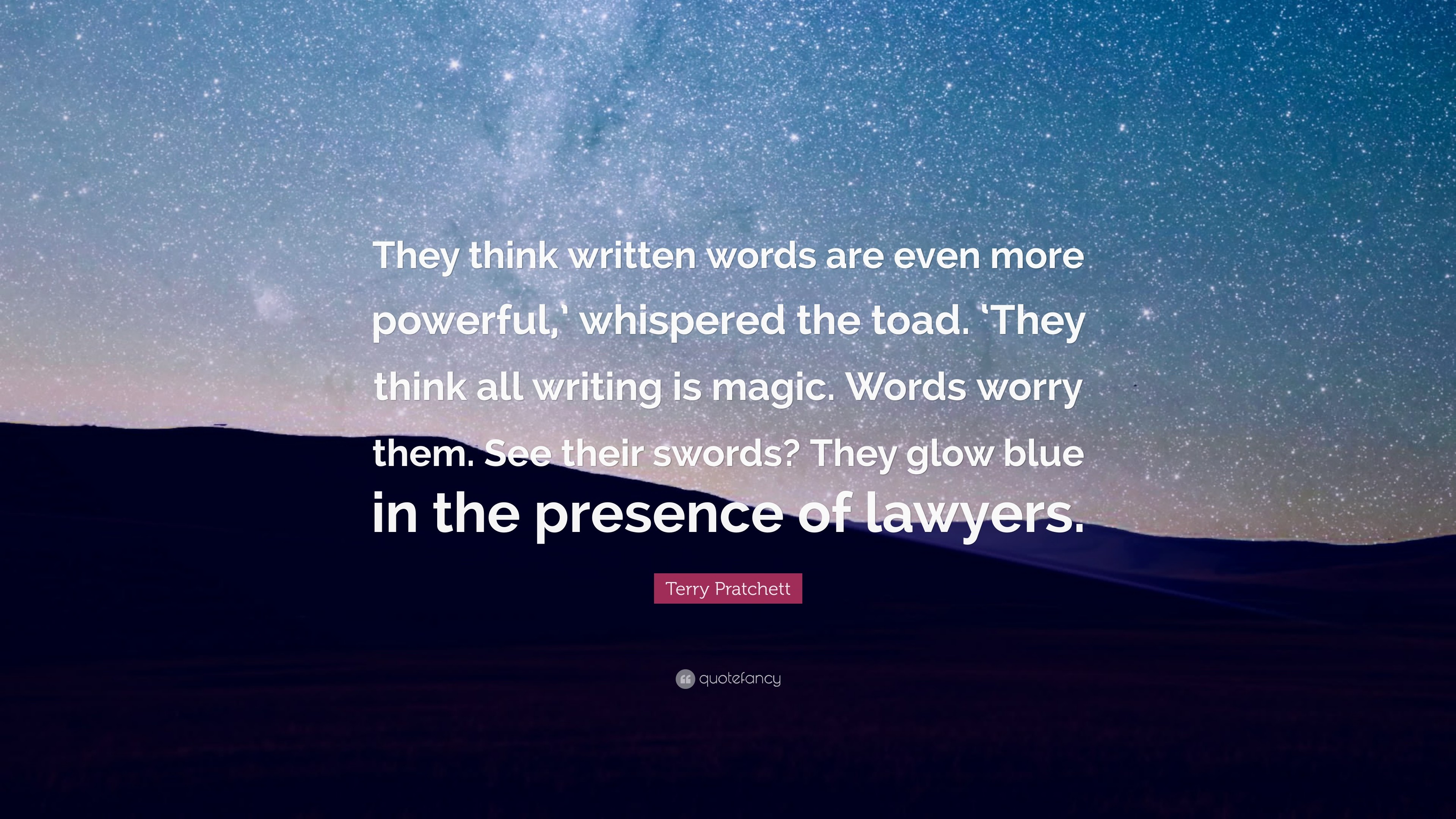 3840x2160 Terry Pratchett Quote: “They think written words are even more powerful,'  whispered