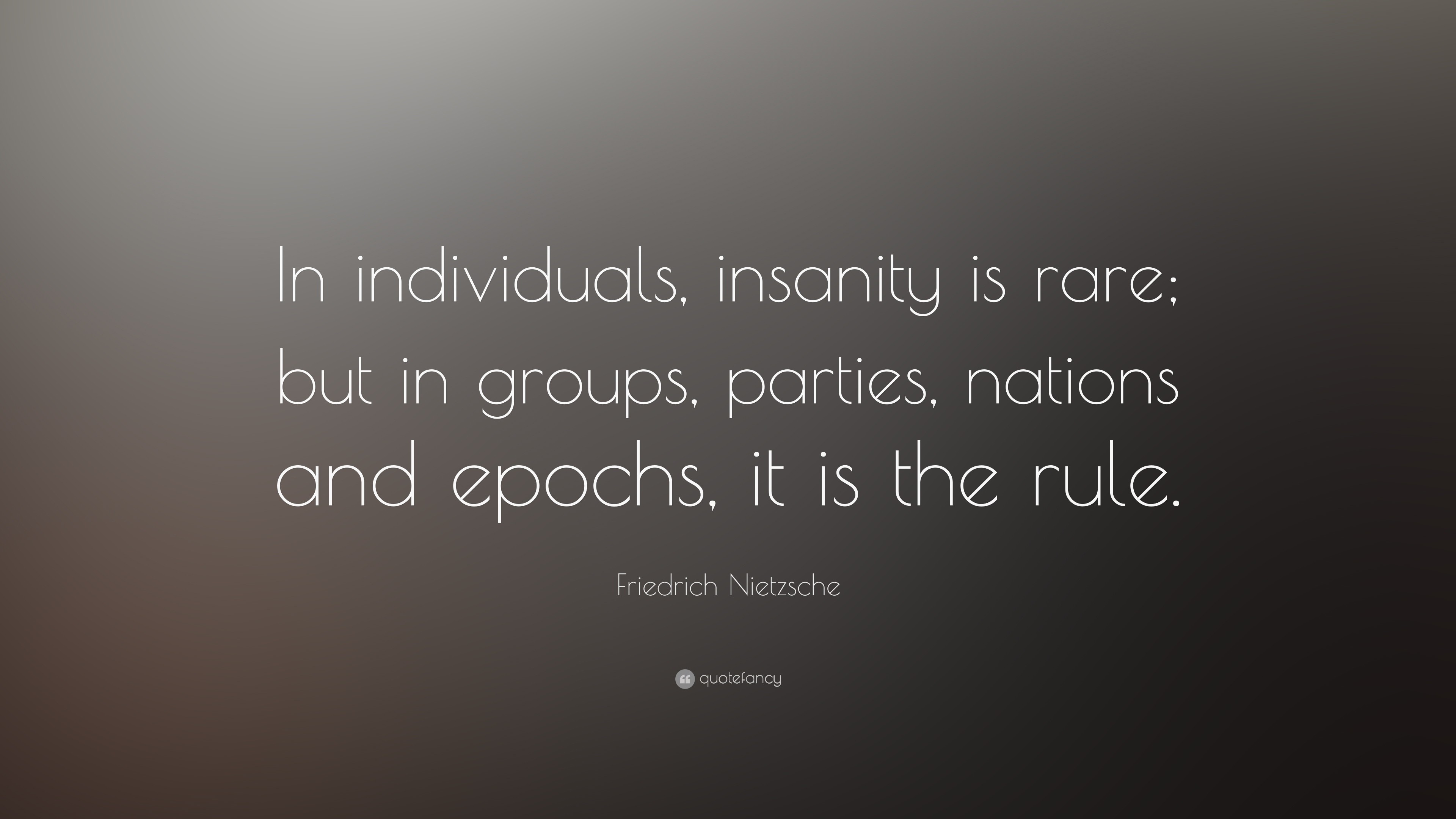 3840x2160 Friedrich Nietzsche Quote: “In individuals, insanity is rare; but in groups,
