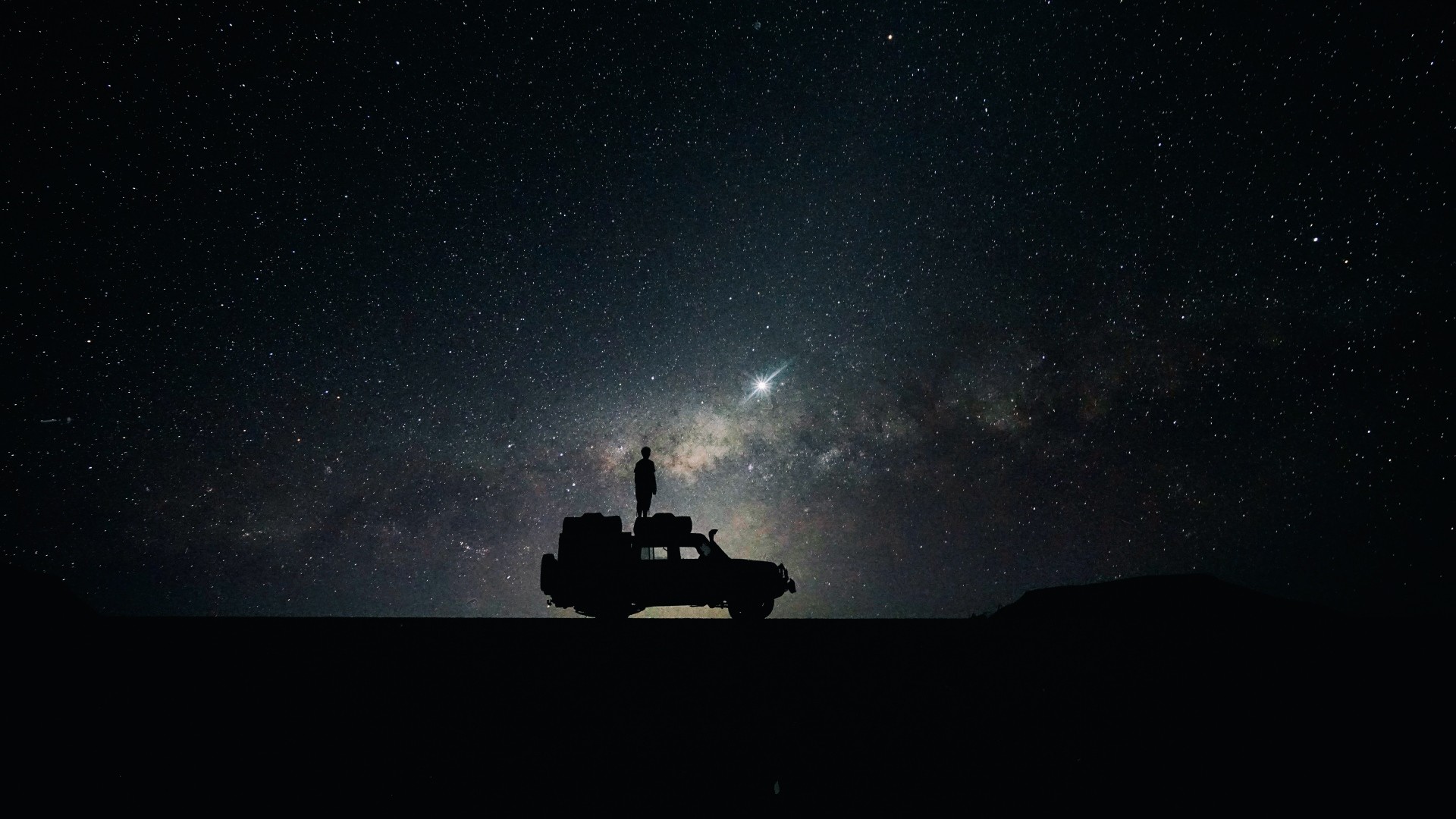 1920x1080 Preview wallpaper stars, sky, space, car 