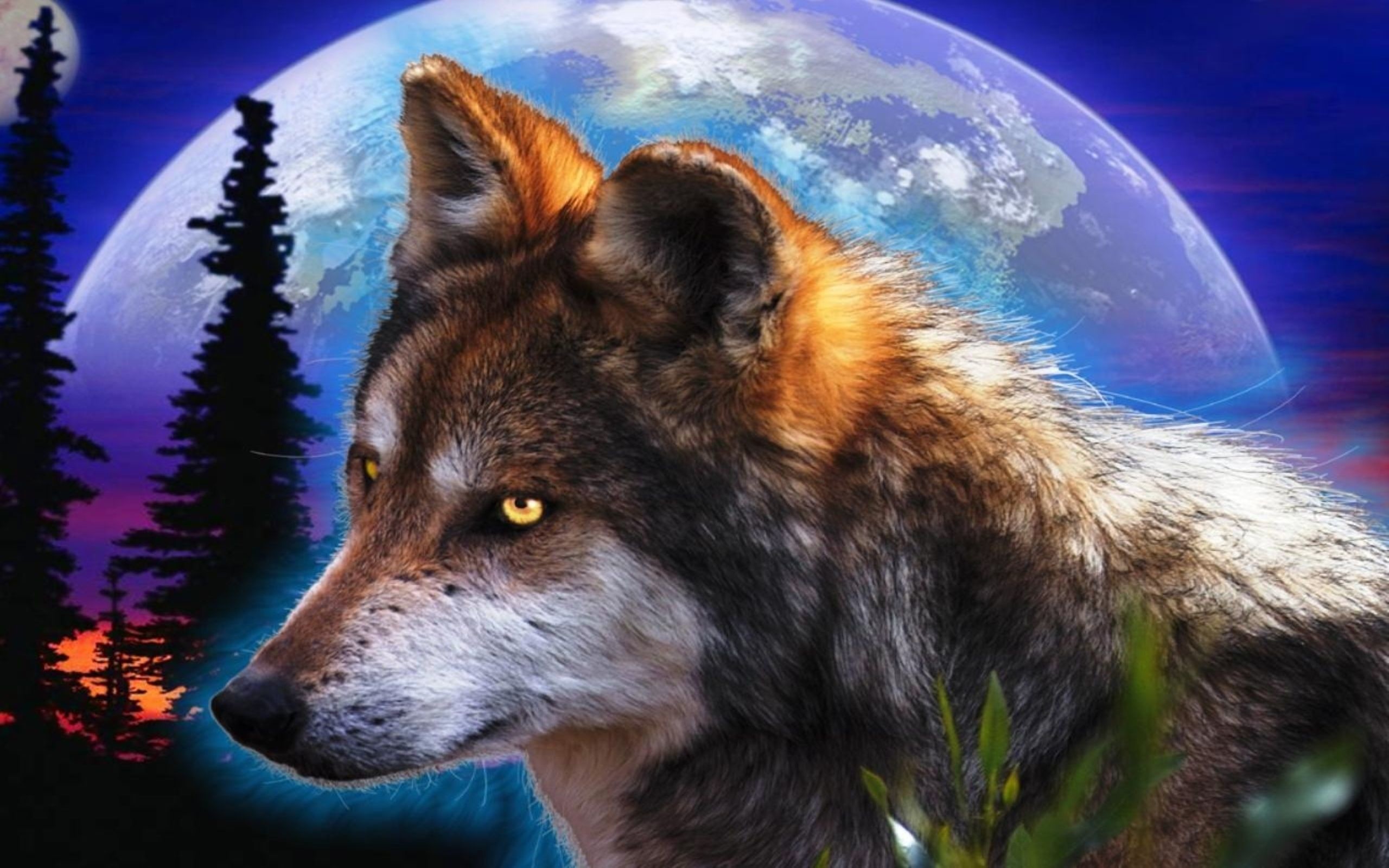 2560x1600  Fantasy Wolf Wallpaper
