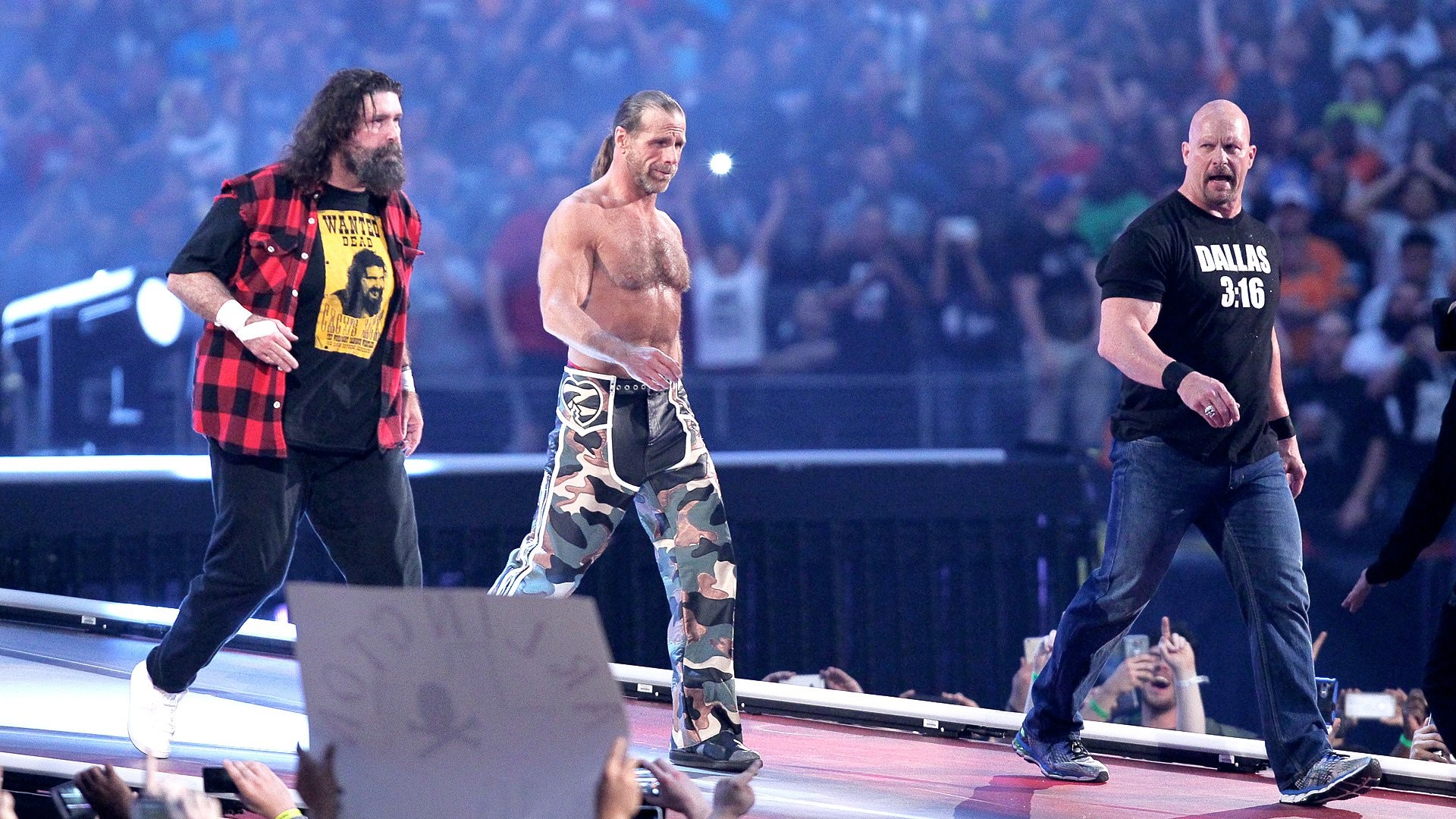 1920x1080 WWE Network: "Stone Cold" Steve Austin, Shawn Michaels und Mick Foley mit  Ãberraschungsauftritt: WrestleMania 32 | WWE