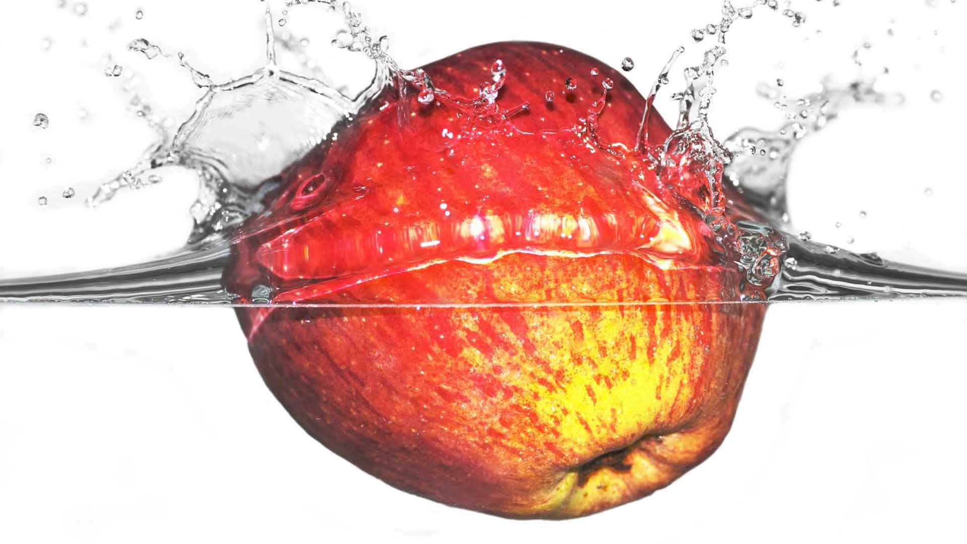 1920x1080 Fruits Slow Motion Splashes Apples Wallpapers HD Nature Green