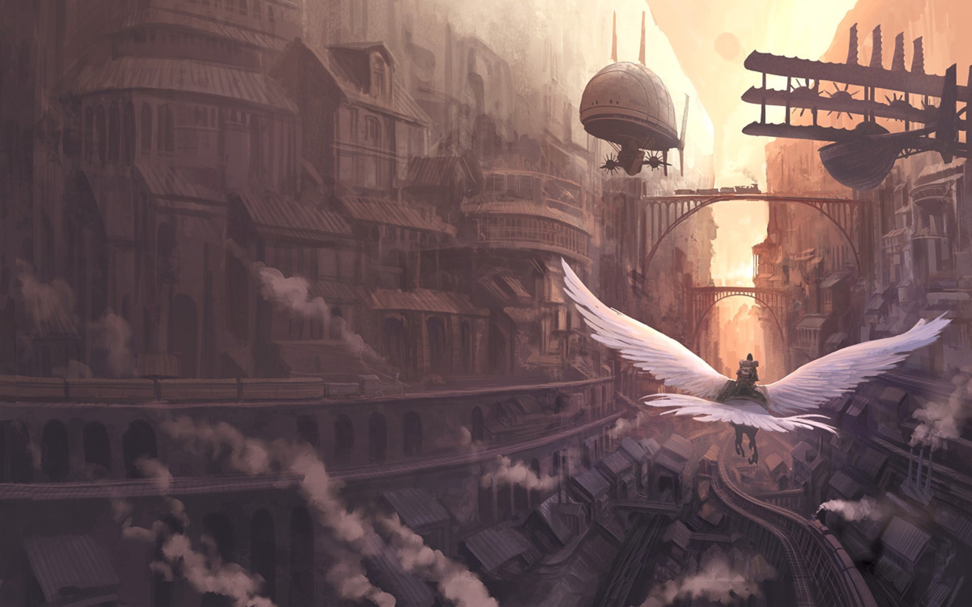 1920x1200 flying, Fantasy Art, Steampunk Wallpapers HD / Desktop and Mobile  Backgrounds