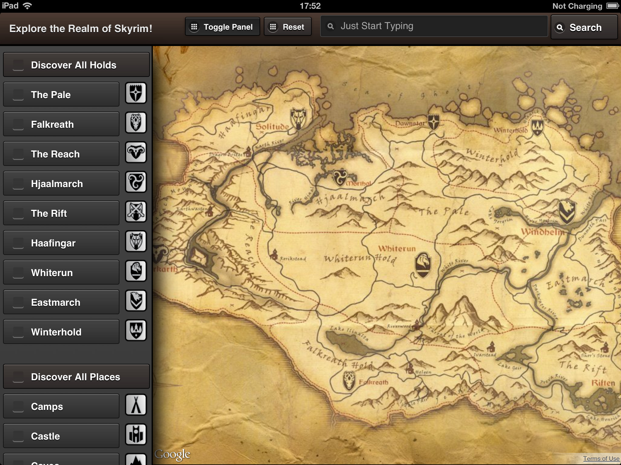 2048x1536 Skyrim Map HD App for iPad ...