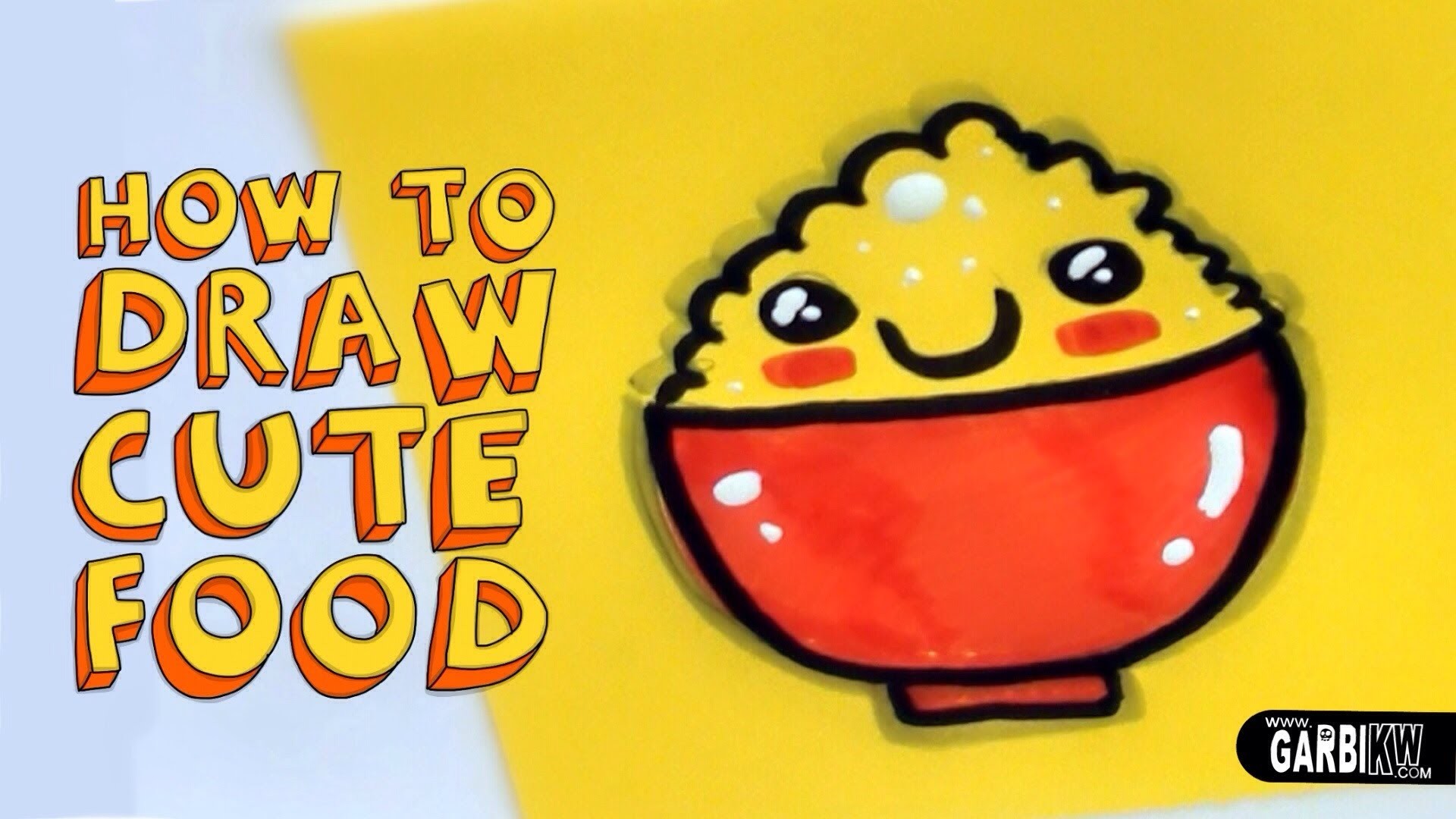 1920x1080 To Draw Cute Rice Kawaii Food Easy Drawings By Garbi KW YouTube