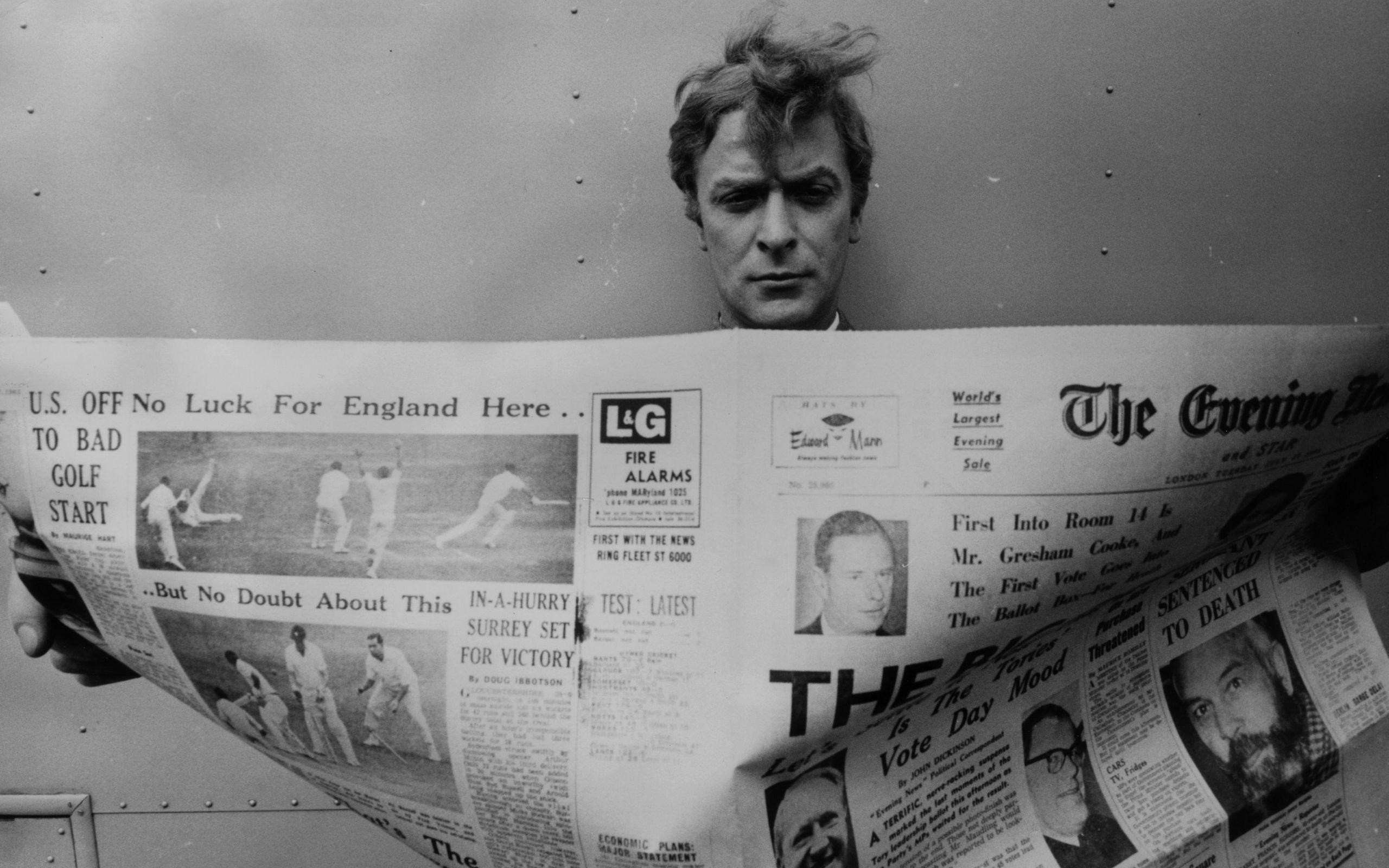 2560x1600 Men grayscale actors British newspapers Michael Caine wallpaper |   | 255159 | WallpaperUP