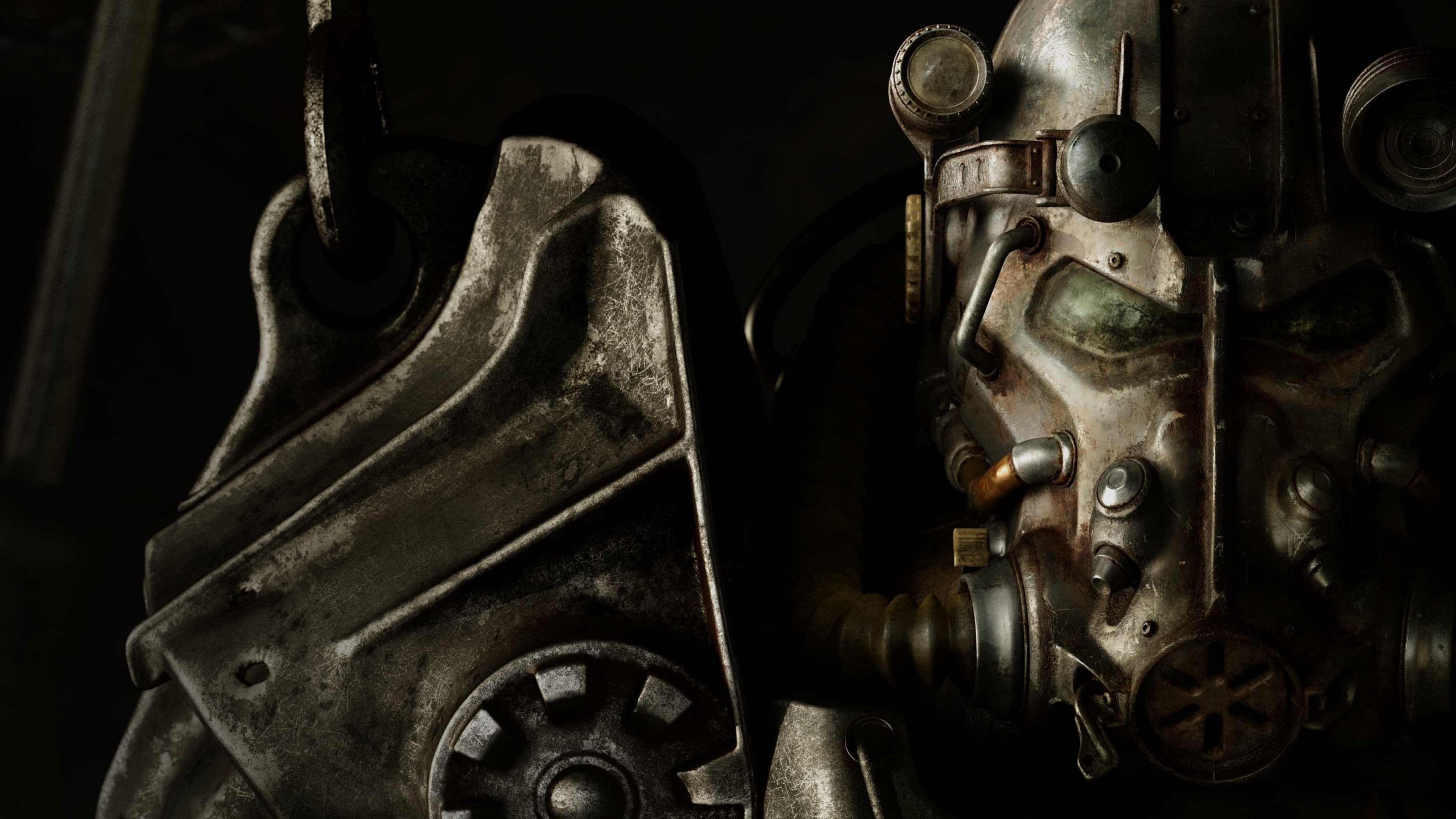 3840x2160 Preview wallpaper fallout 4, paladin, armor, helmet 