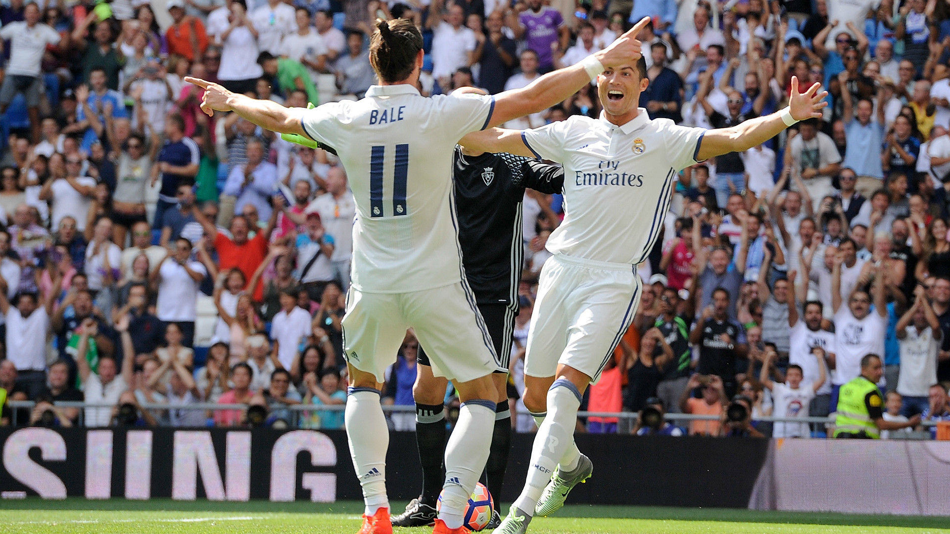 1920x1080 Gareth Bale Cristiano Ronaldo Real Madrid Osasuna LaLiga. "