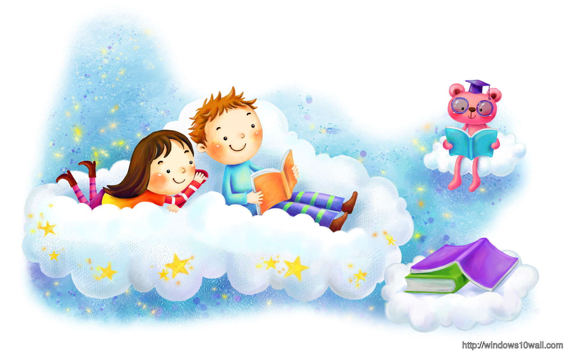 1920x1200 Animated Cute Kids Learning n Fun Background Wallpaper