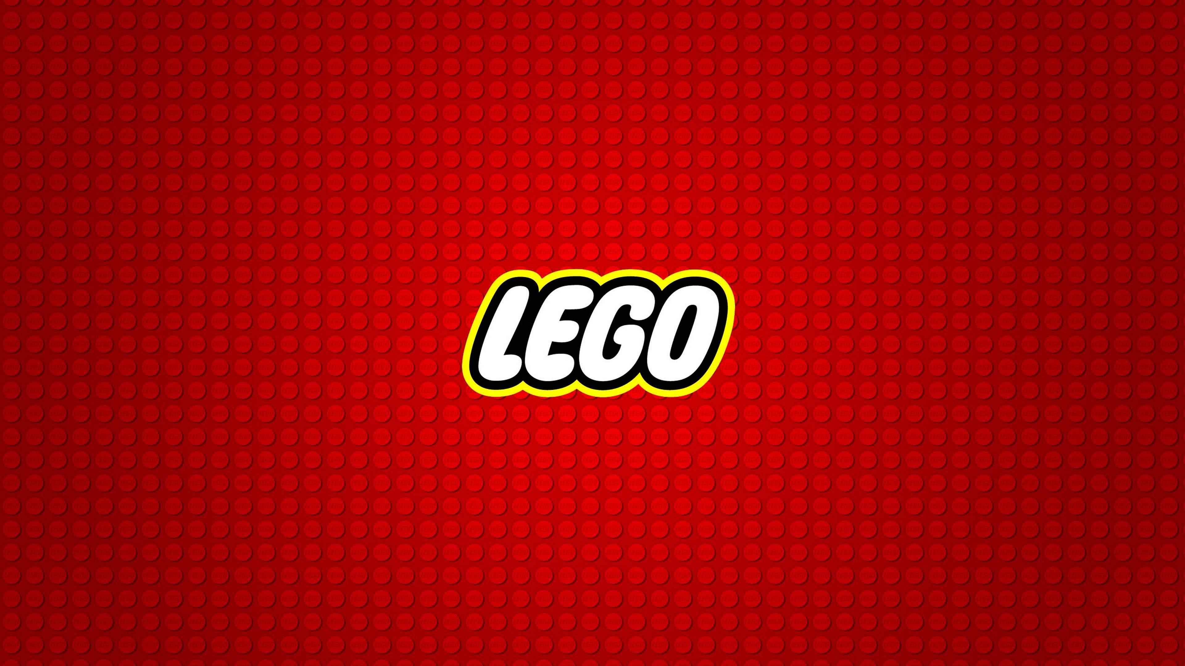 3840x2160 lego logo red background uhd 4k wallpaper. Â«