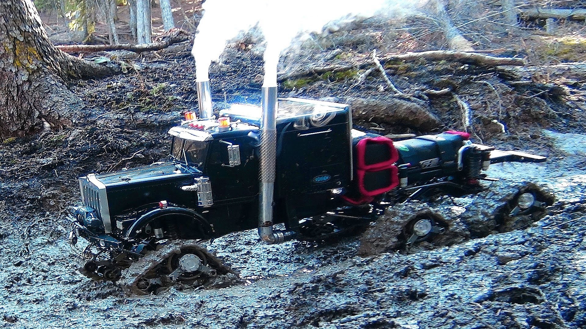 1920x1080 RC ADVENTURES - Muddy Tracked Semi-Truck 6X6X6 HD OVERKiLL & 4X4 "BEAST" MT  on the Trail - YouTube