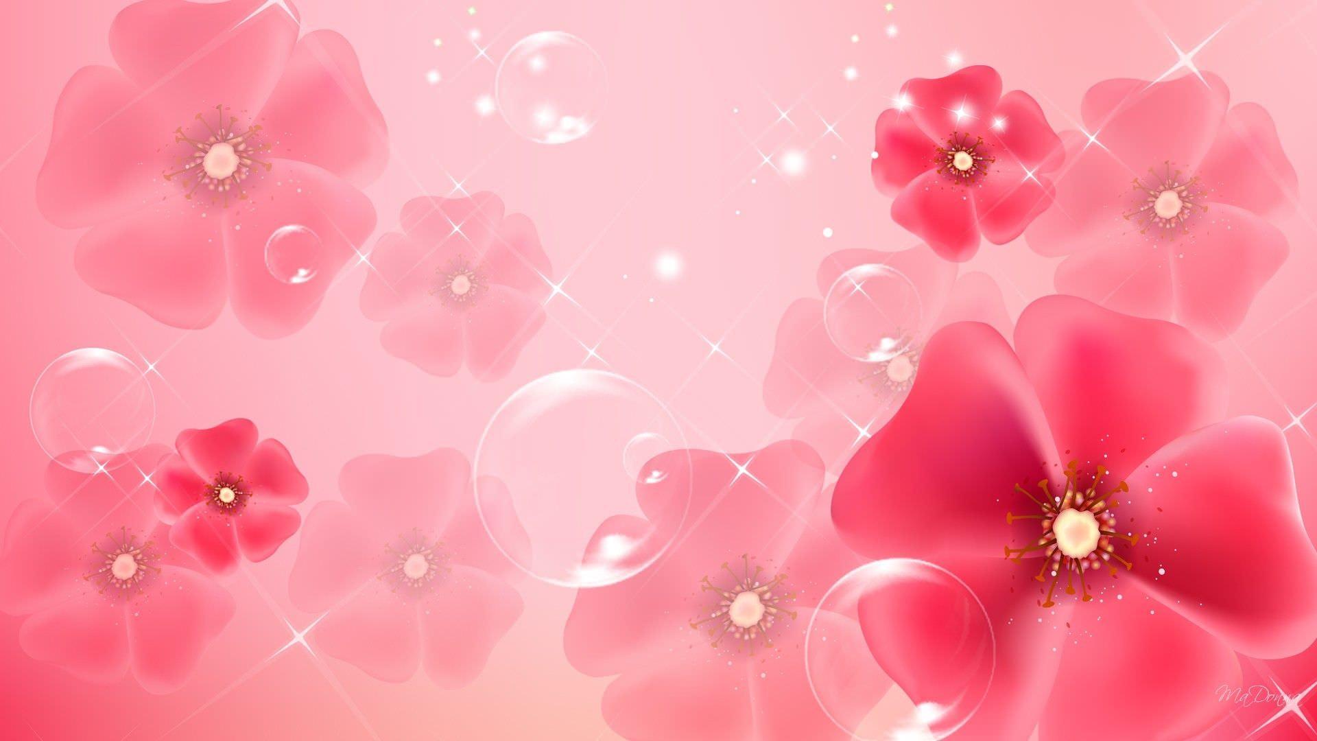 1920x1080 Light Pink Floral Wallpaper