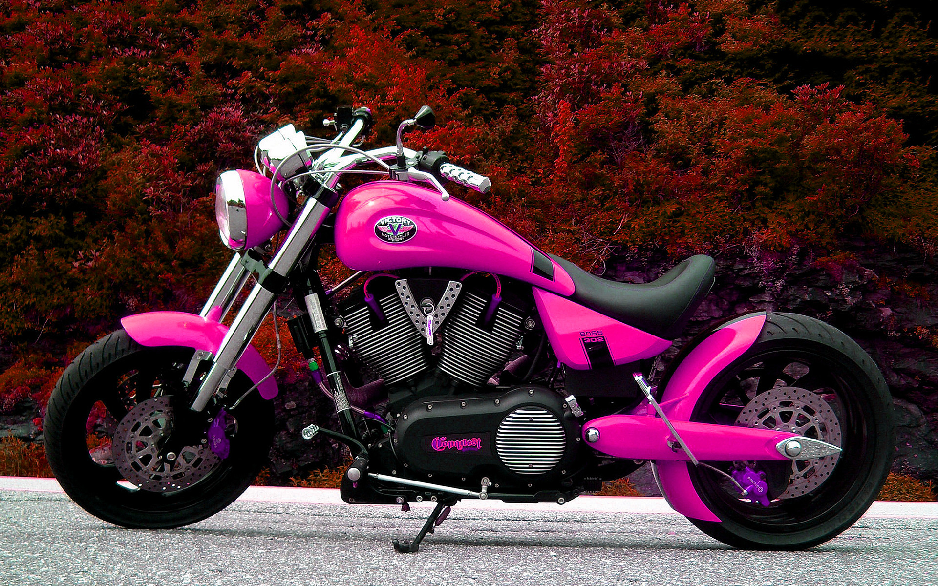 1920x1200 victory 302 boss motorcycle pink colored 
