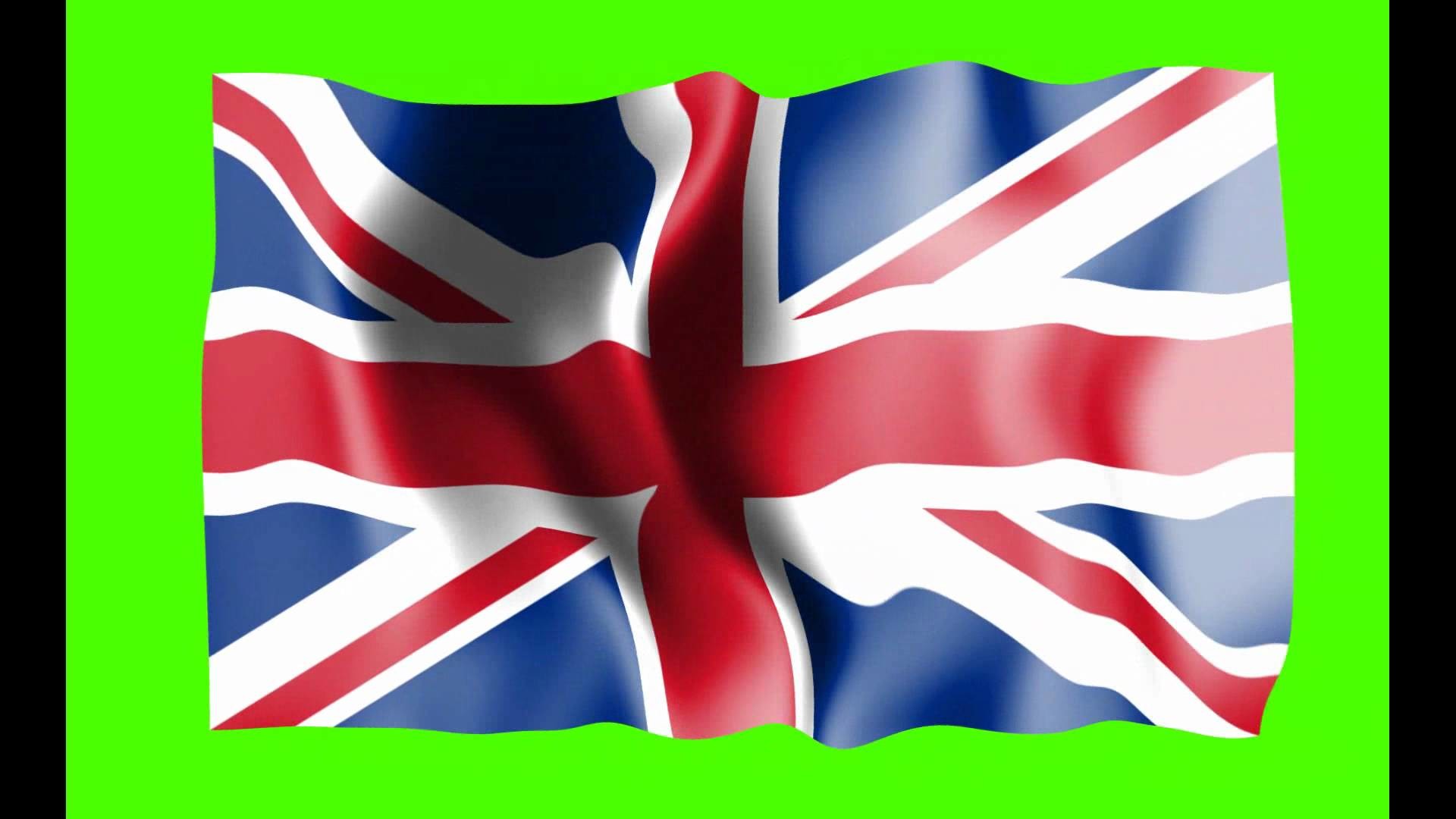 1920x1080 British Waving Flag Green Screen - Free Royalty Footage