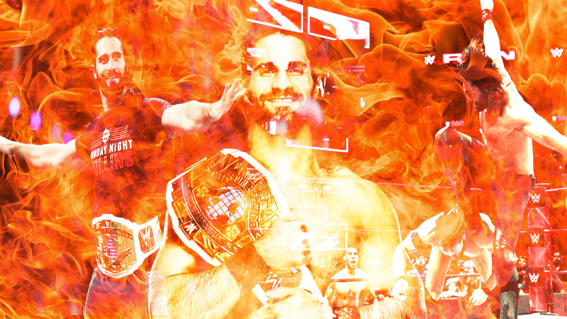 1920x1080 ... WWE Wallpaper Seth Rollins IC Champ by FreakinThemes