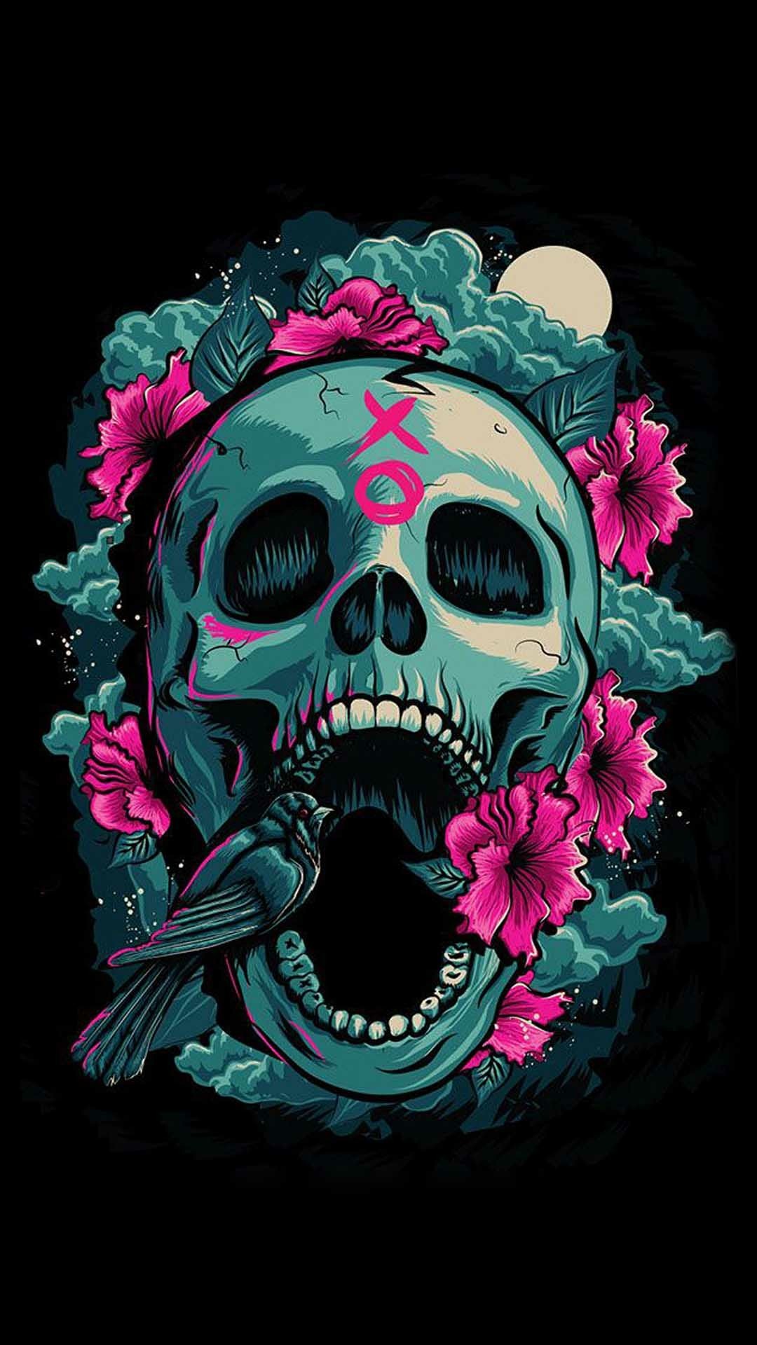 1080x1920 Flower Skull, Skull Art, Sugar Skulls, Wallpapers, Phone, Computer Wallpaper,  Cars, Candy Skulls, Telephone