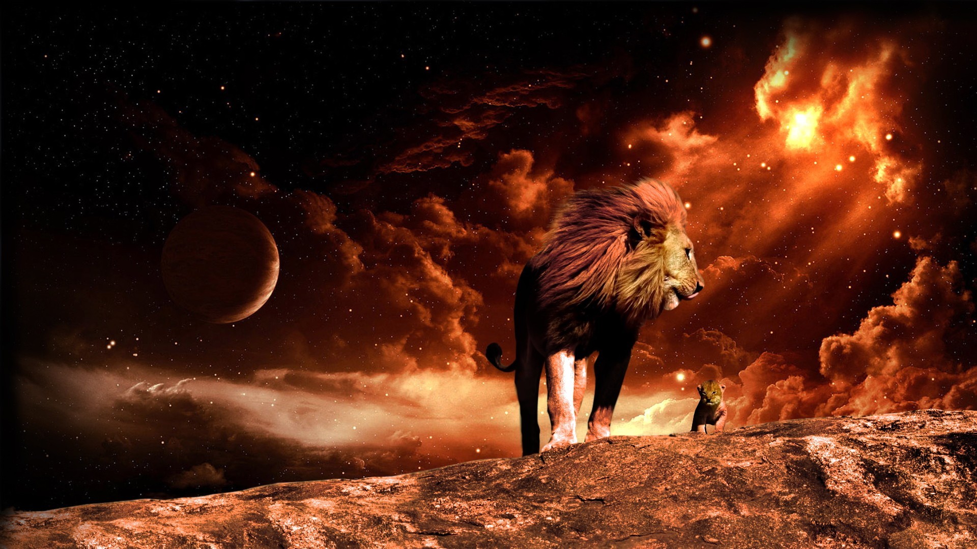 1920x1080 Artistic - Animal - Lion - Fire - Flame - Cgi - Digital Art - Manipulation  Wallpaper | Darkness - Autor Variado | Pinterest | Artistic wallpaper, ...