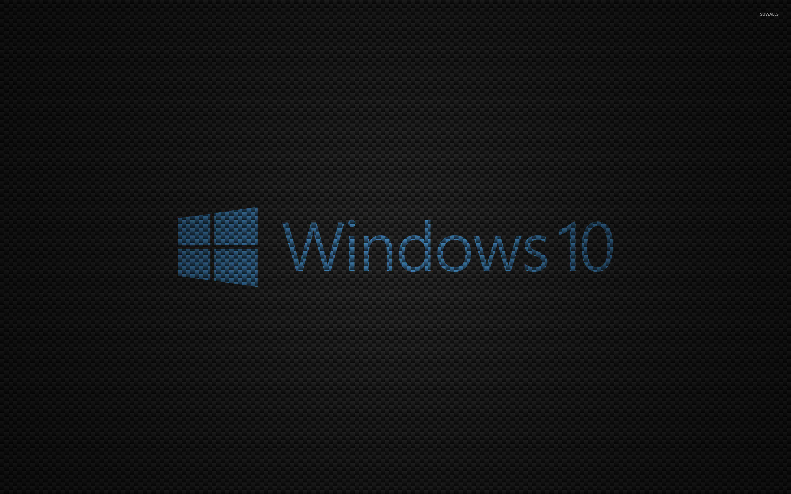 2560x1600 Windows 10 text logo on carbon fiber wallpaper