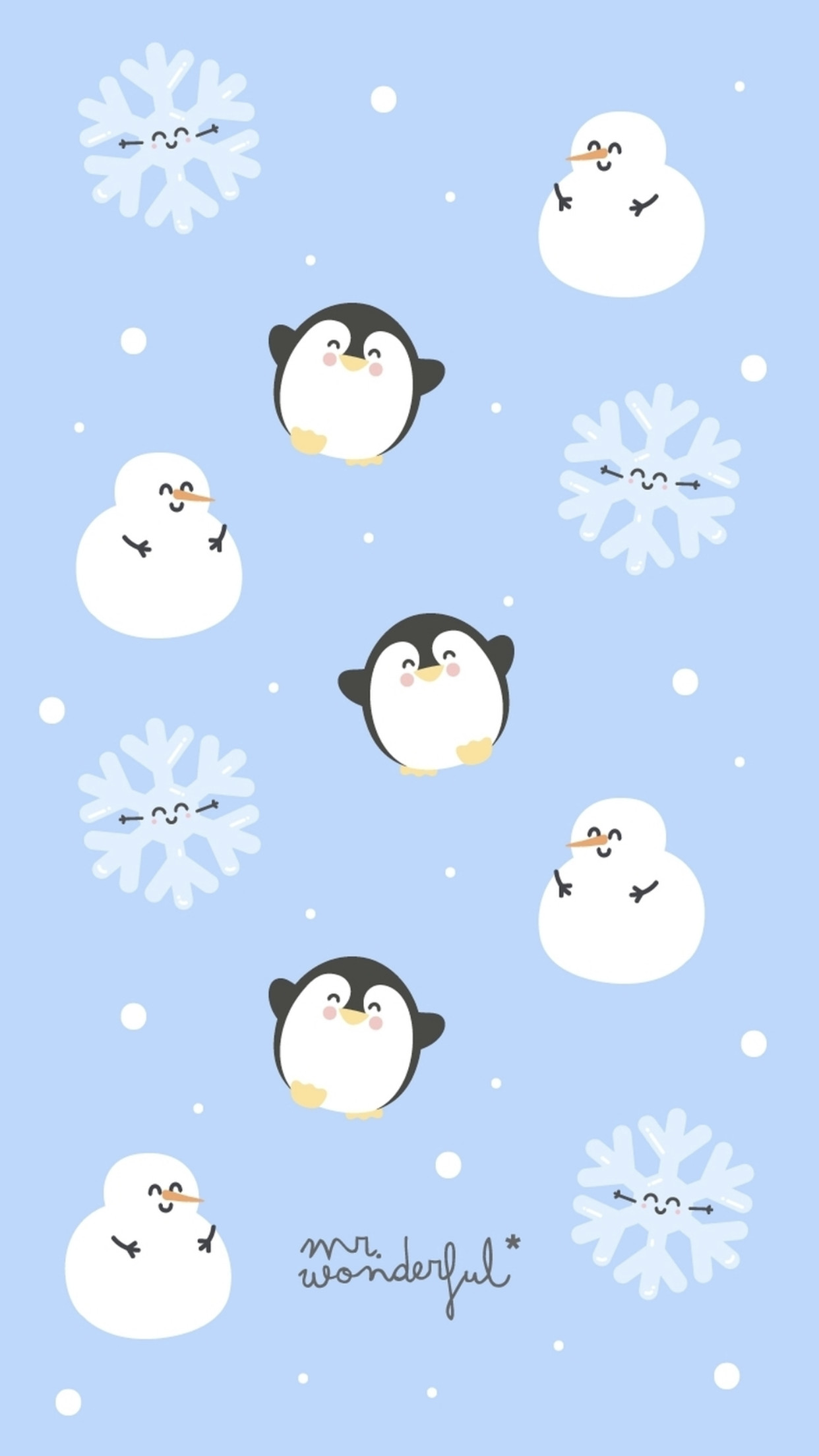 1242x2208 #mrwonderful #mrwonderfulwallpaper #christmas #christmaswallpaper  #screensaver #merrychristmas #wallpaper #penguin #snowman