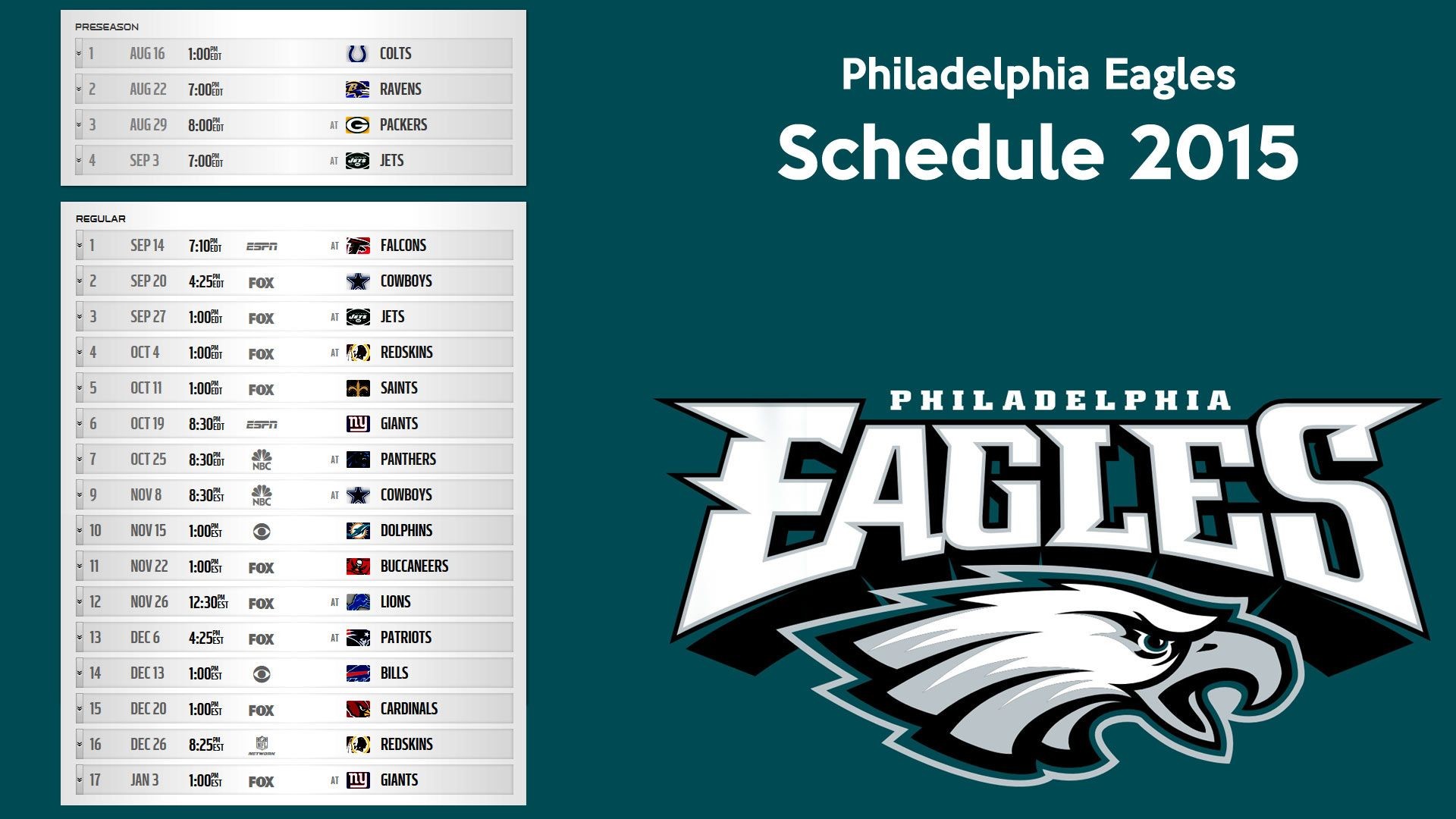 1920x1080 Philadelphia Eagles schedule 2015 wallpaper – Free full hd .
