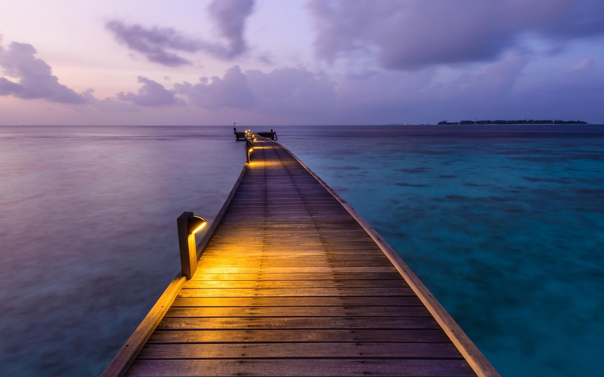 1920x1200 nature, Landscape, Clouds, Dock, Sea, Lights, Island, Sunset, Maldives,  Walkway, Calm, Tropical, Pier Wallpapers HD / Desktop and Mobile Backgrounds