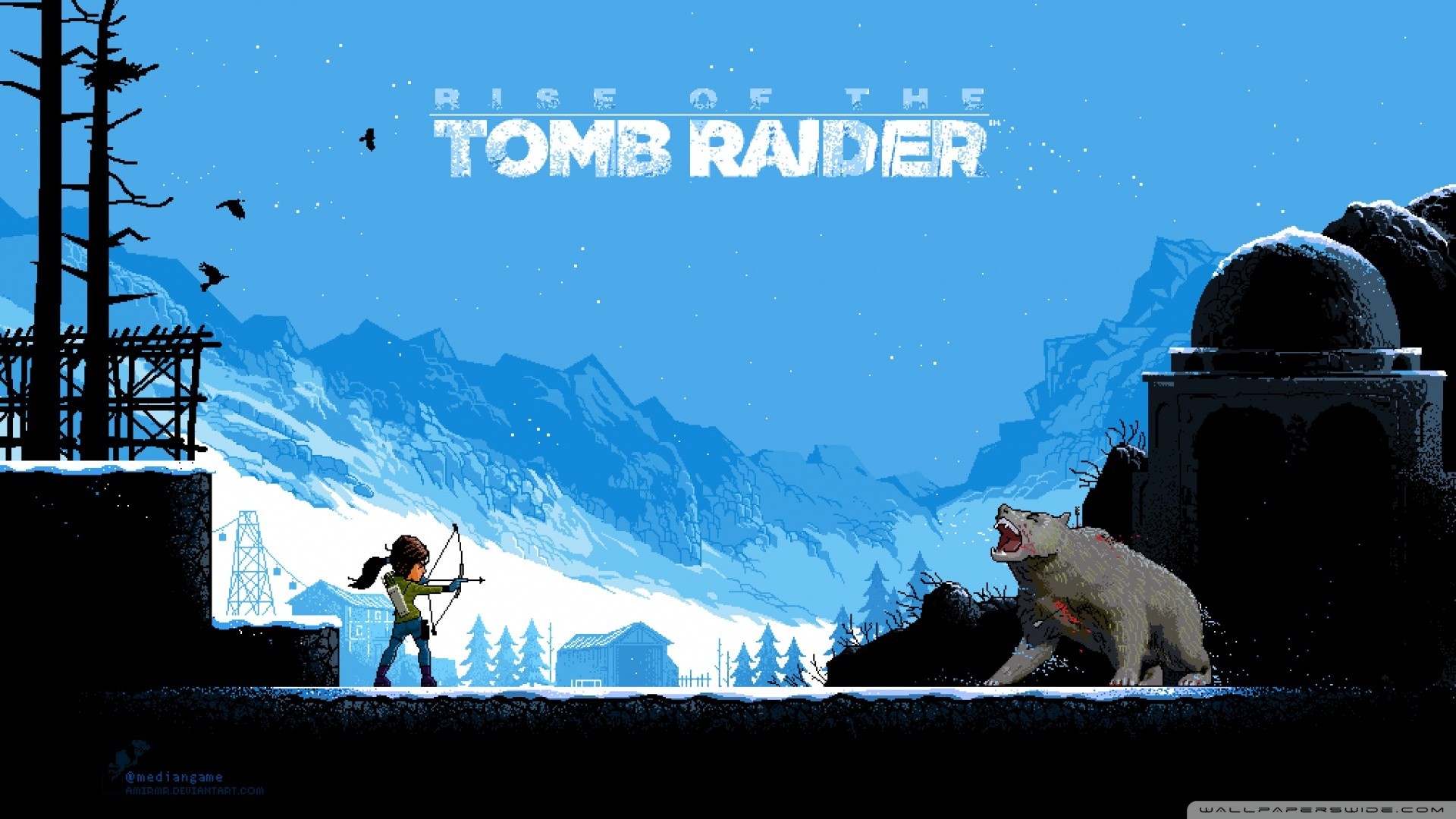 1920x1080 Tomb Raider, Rise Of The Tomb Raider, Pixel Art, Video Games Wallpaper