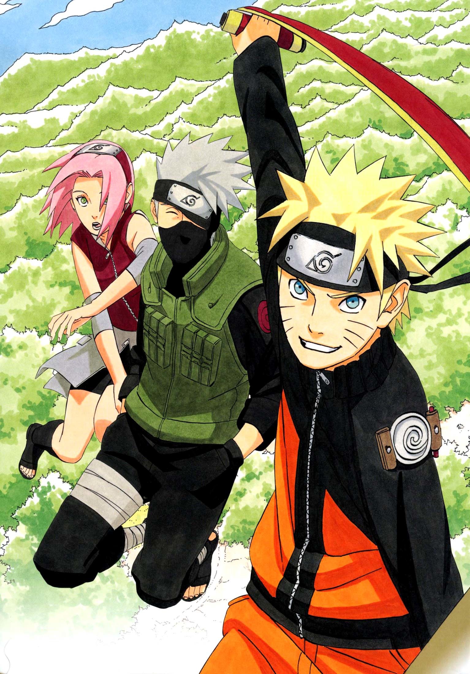 1534x2200 Naruto Kakashi Sakura. Team 7Manga ...