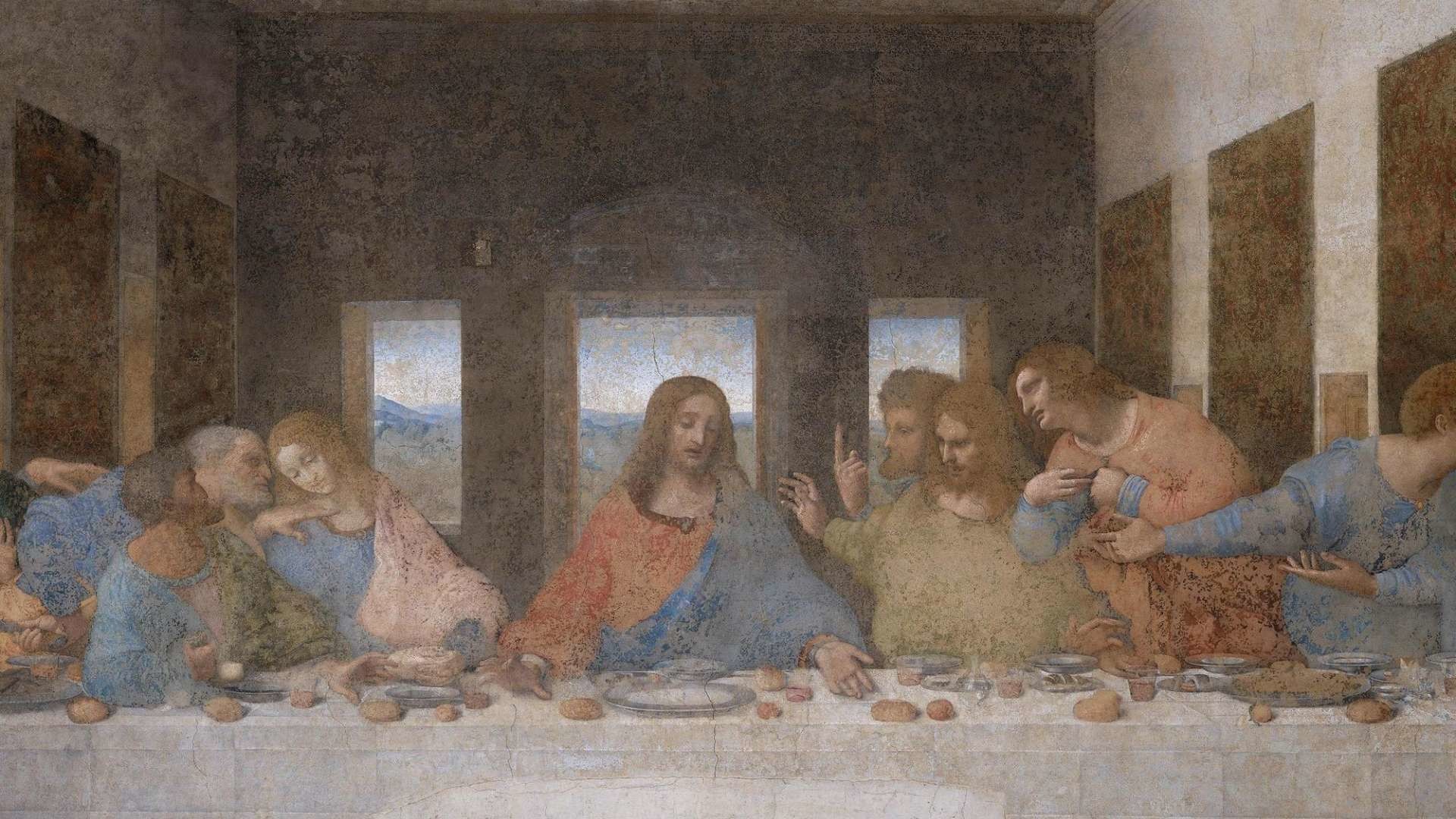 1920x1080 Leonardo Da Vinci The Last Supper 1495 1498 Tempera On Plaster 181x 3465  Cenacolo Vinciano Milan