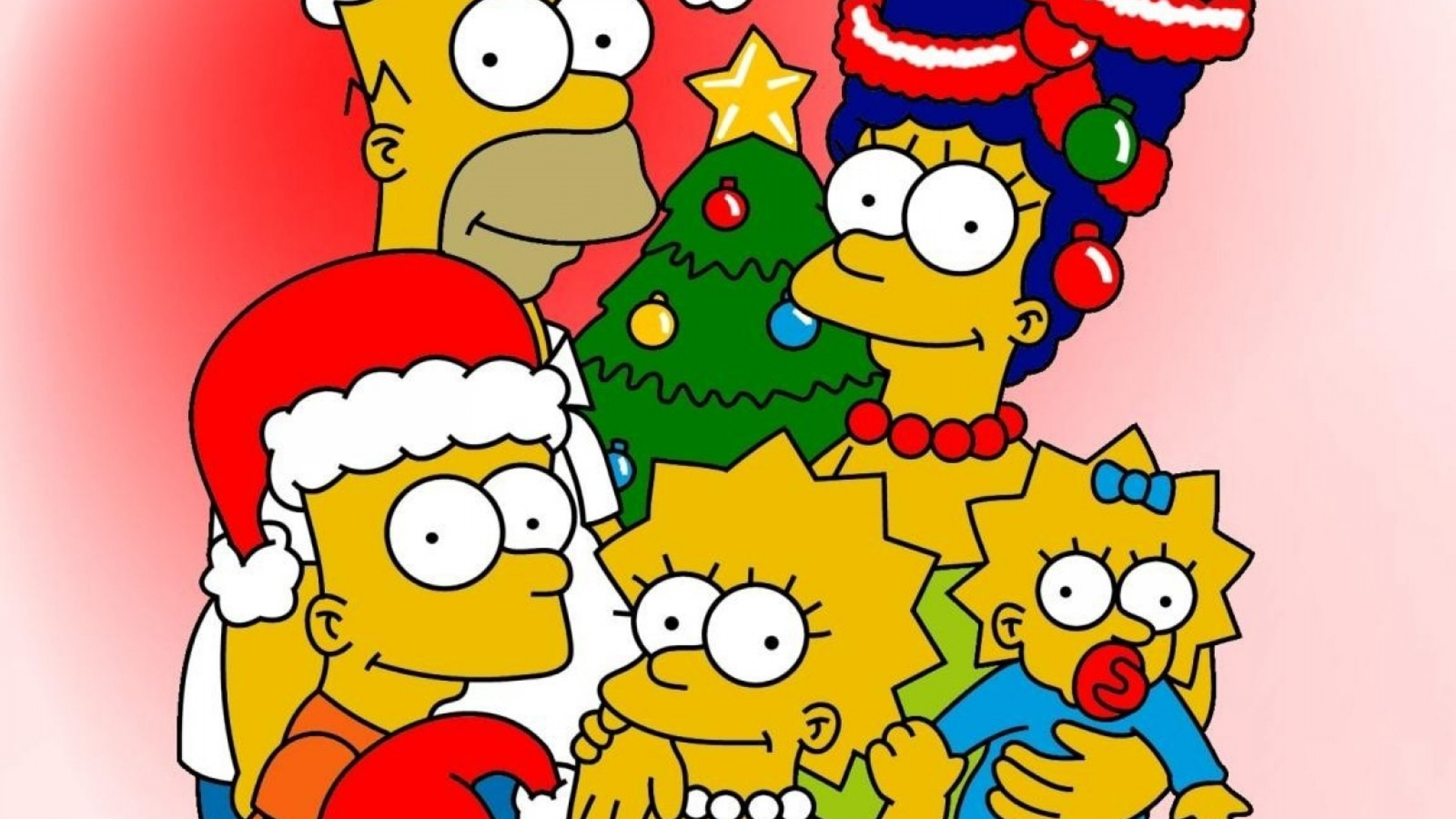 3840x2160  Wallpaper new year, christmas, simpsons