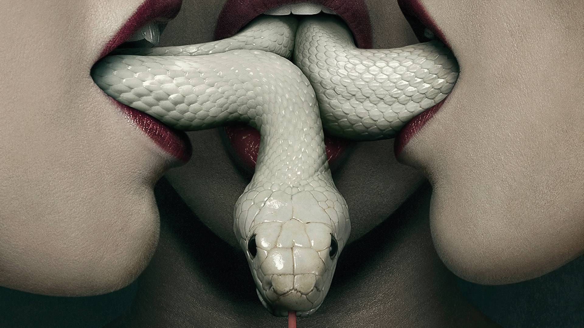 1920x1080 women open mouth mouths snake albino red lipstick american horror story  Wallpapers HD / Desktop and Mobile Backgrounds